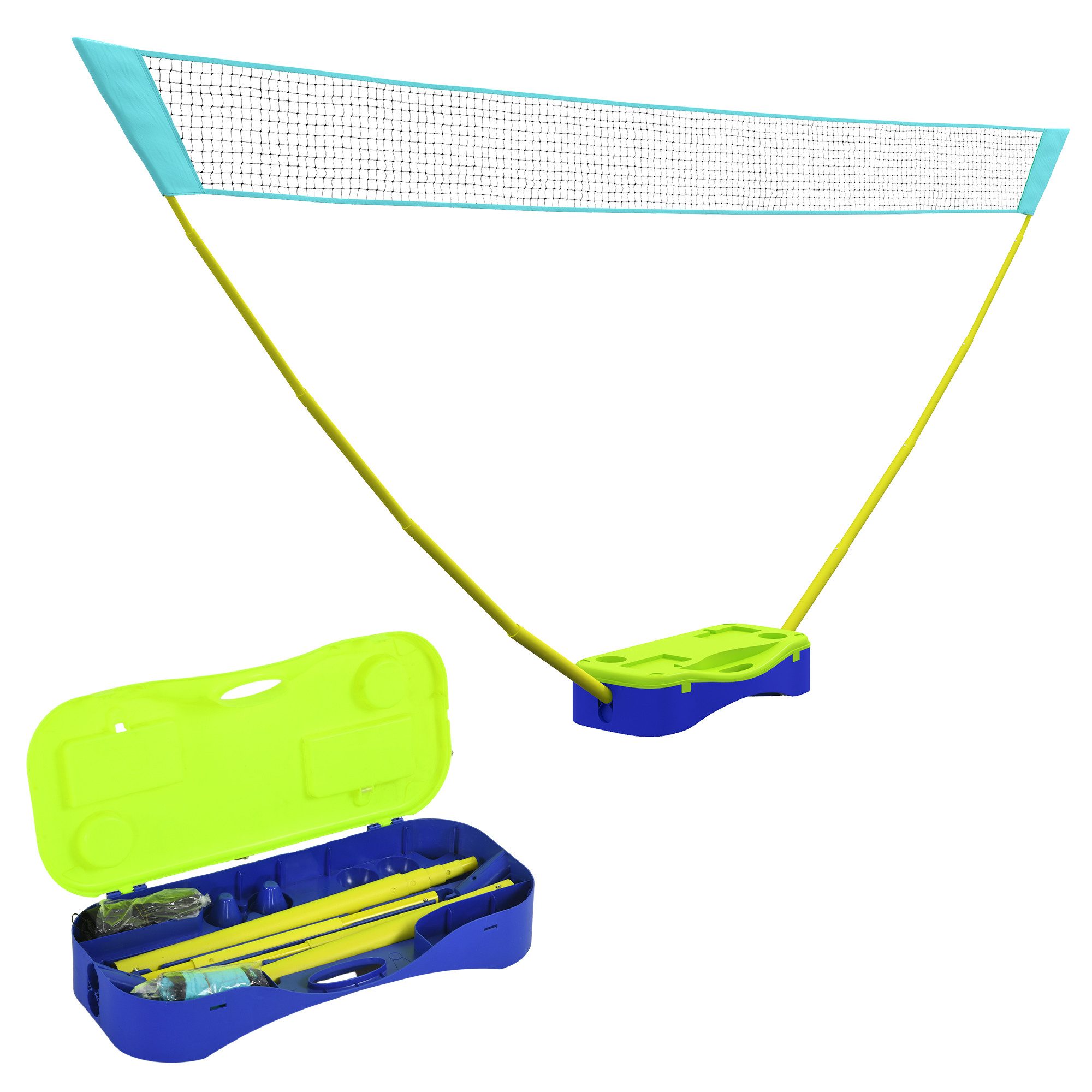 SPORTNOW Badmintonnetz Badminton-Set mit Netz, Volleyballnetz mit Ständer (Tennisnetz, 1-St., Federballnetz), für Indoor, Outdoor