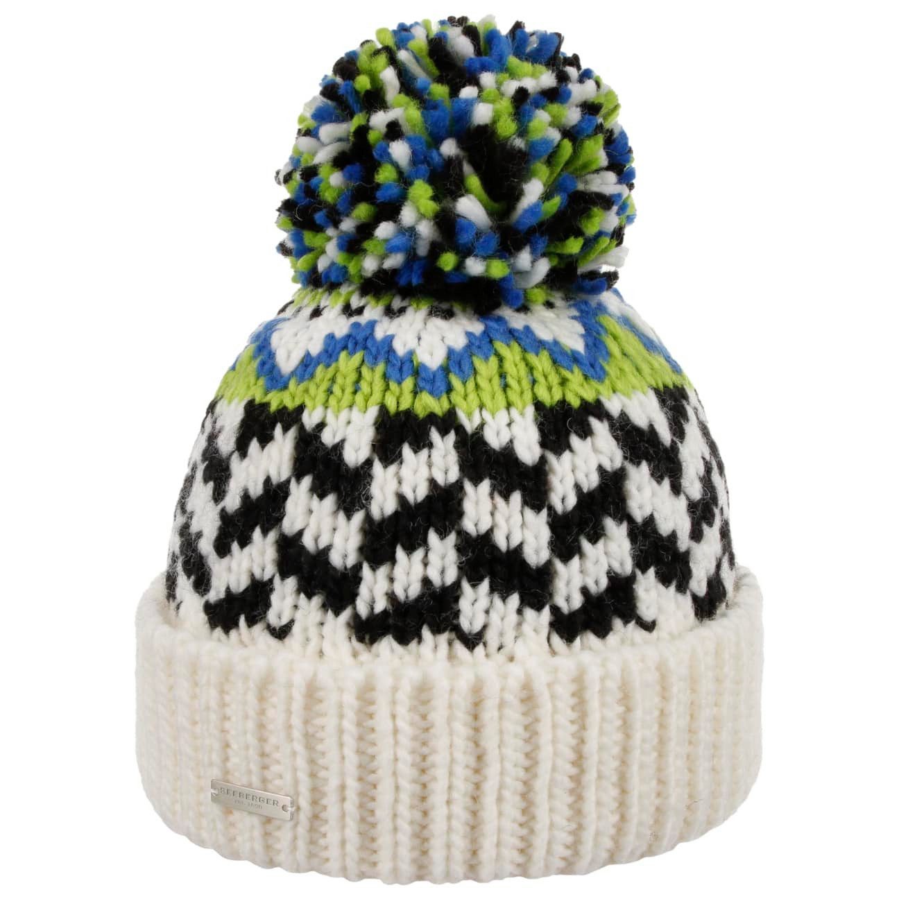 Seeberger Bommelmütze (1-St) Strickmütze mit Umschlag
