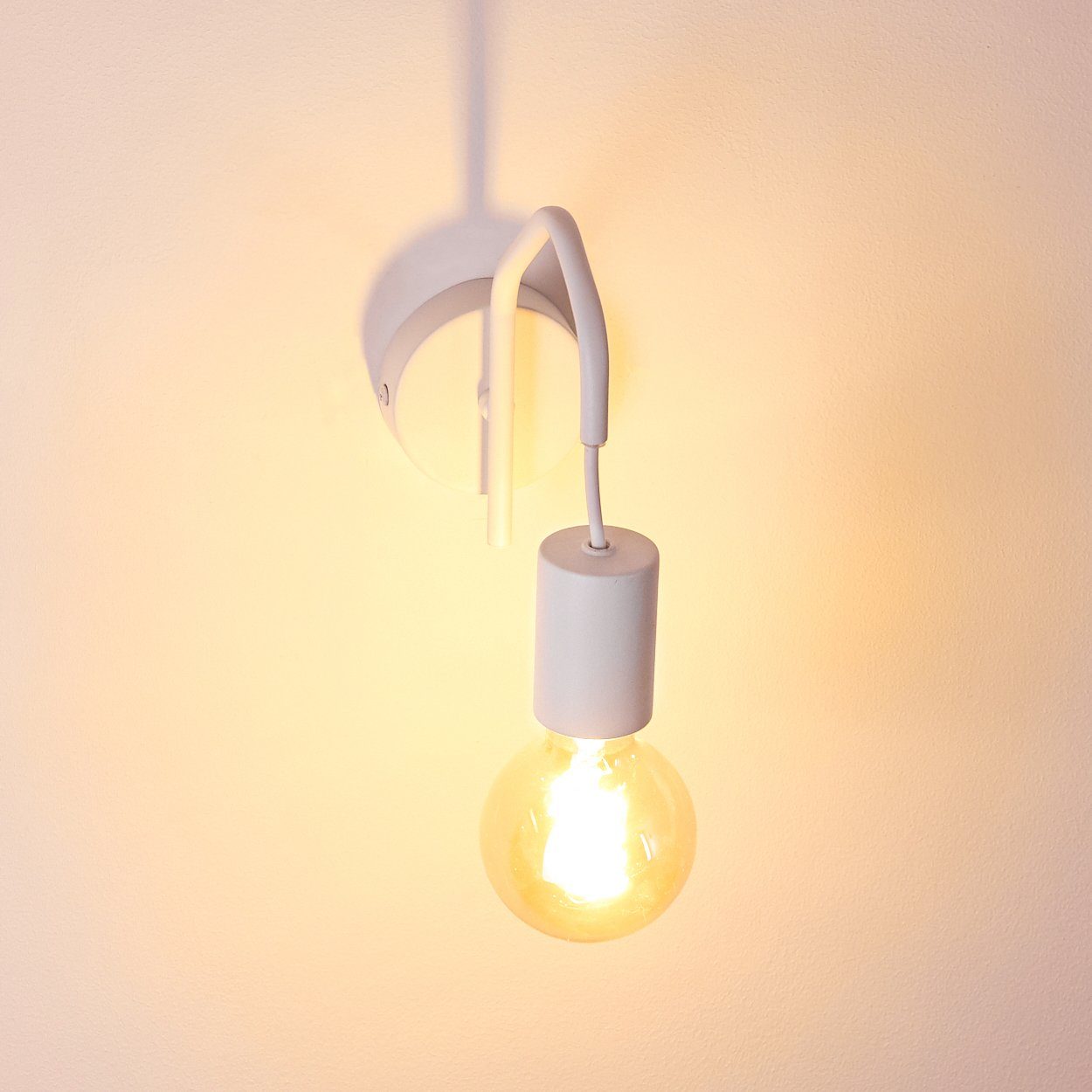 Wandleuchte ohne 1xE27, Wandlampe Metall im Design »Borghi« hofstein aus in Wandspot Leuchtmittel, Weiß, Retro/Vintage