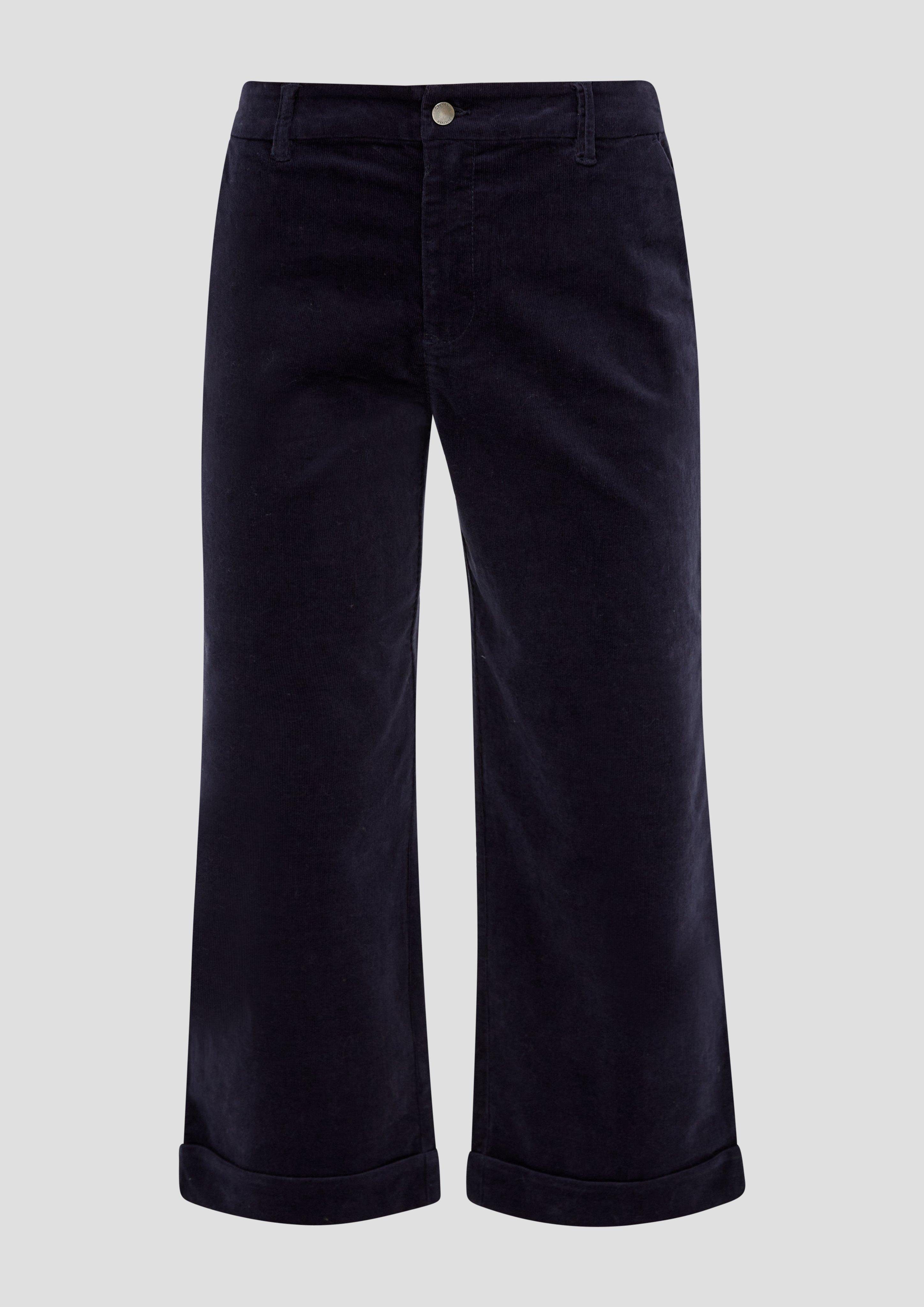 Regular: 3/4-Hose aus navy s.Oliver Culotte Cord