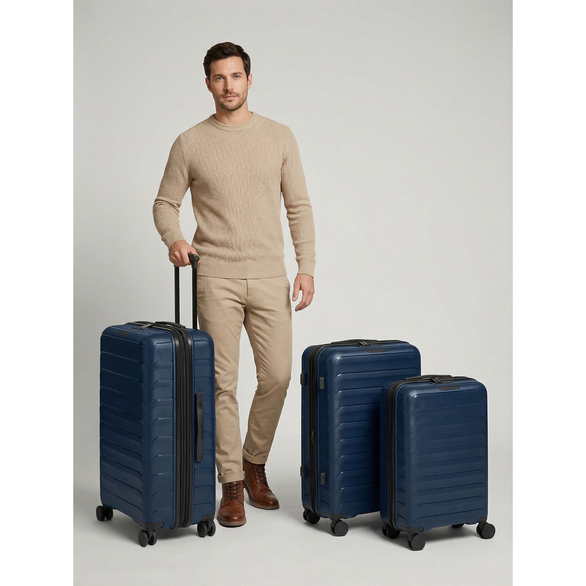 D&N Trolleyset Toronto, 4 Rollen, (3-teilig, 3 tlg), Polypropylen