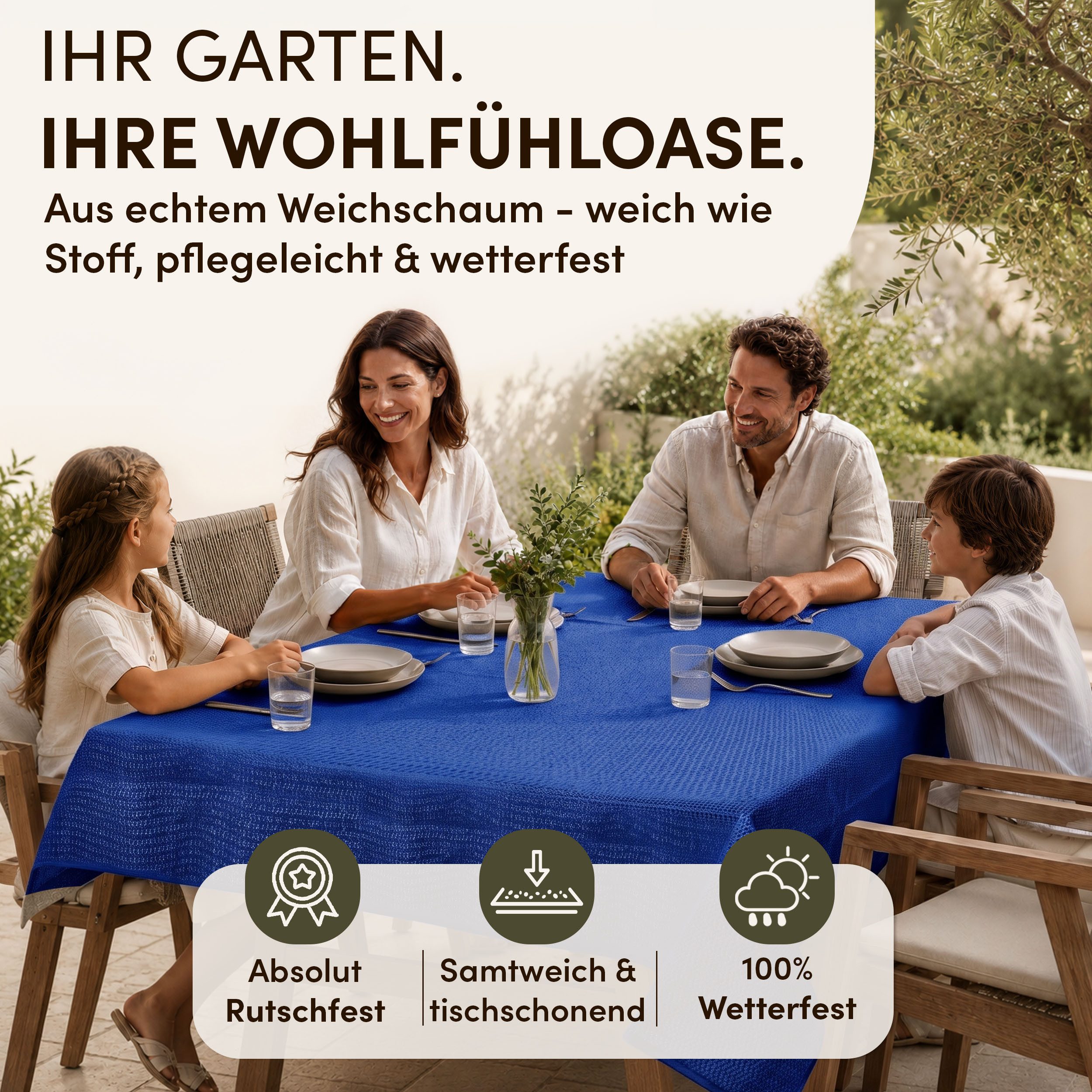 Stoffschmiede Gartentischdecke, Tischdecke Outdoor Wetterfest