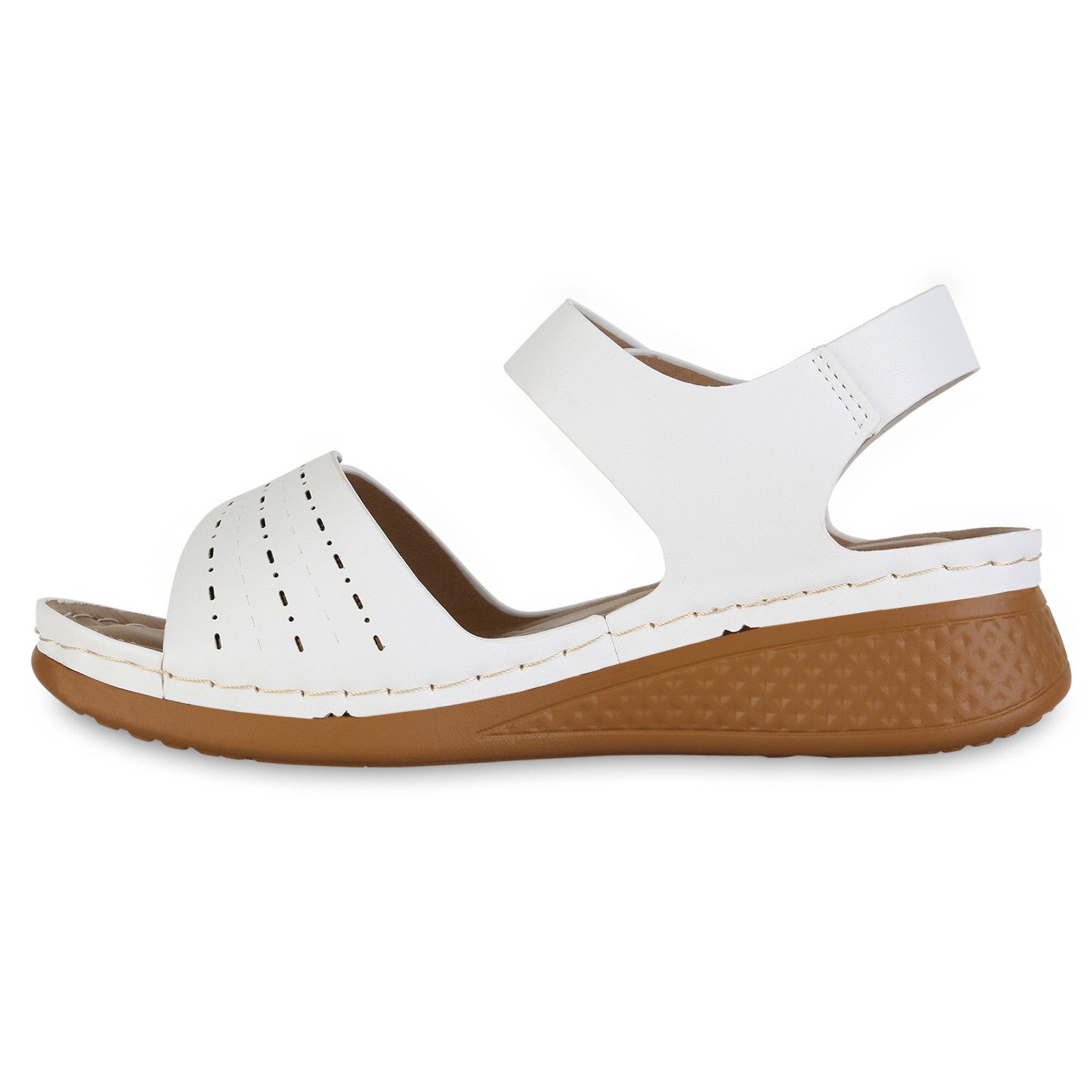 VAN HILL 841627 Sandale Damen Komfort Sandalen Bequem Cut-outs Freizeit Led günstig online kaufen