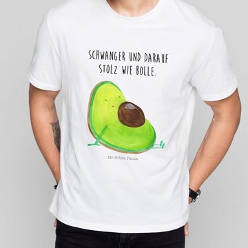 Mr. & Mrs. Panda T-Shirt Avocado schwanger - Weiß - Geschenk, Nachthemd, Veggie, erstes Kind, (1-tlg)