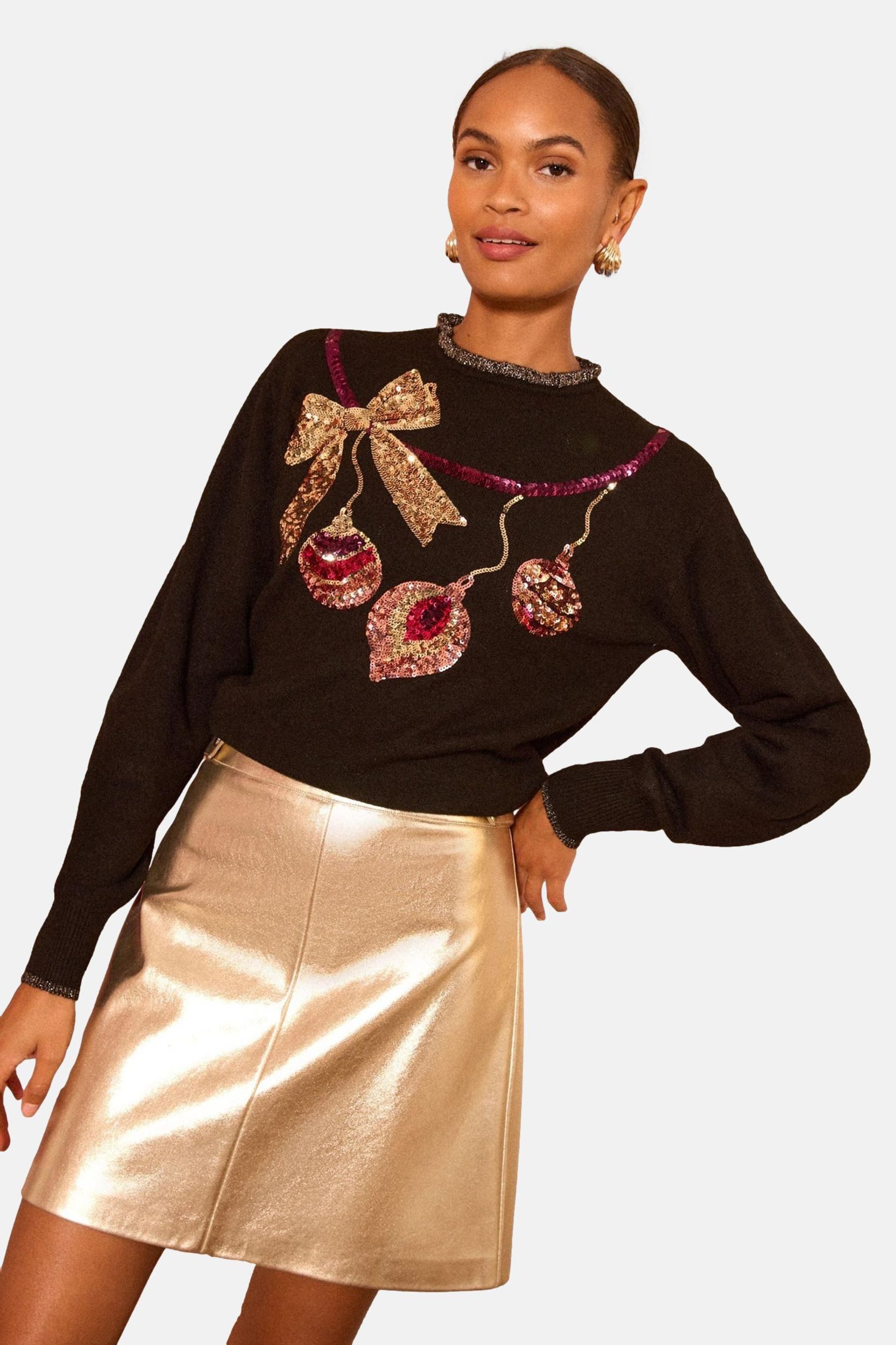 Christmas Black Sequin Bauble