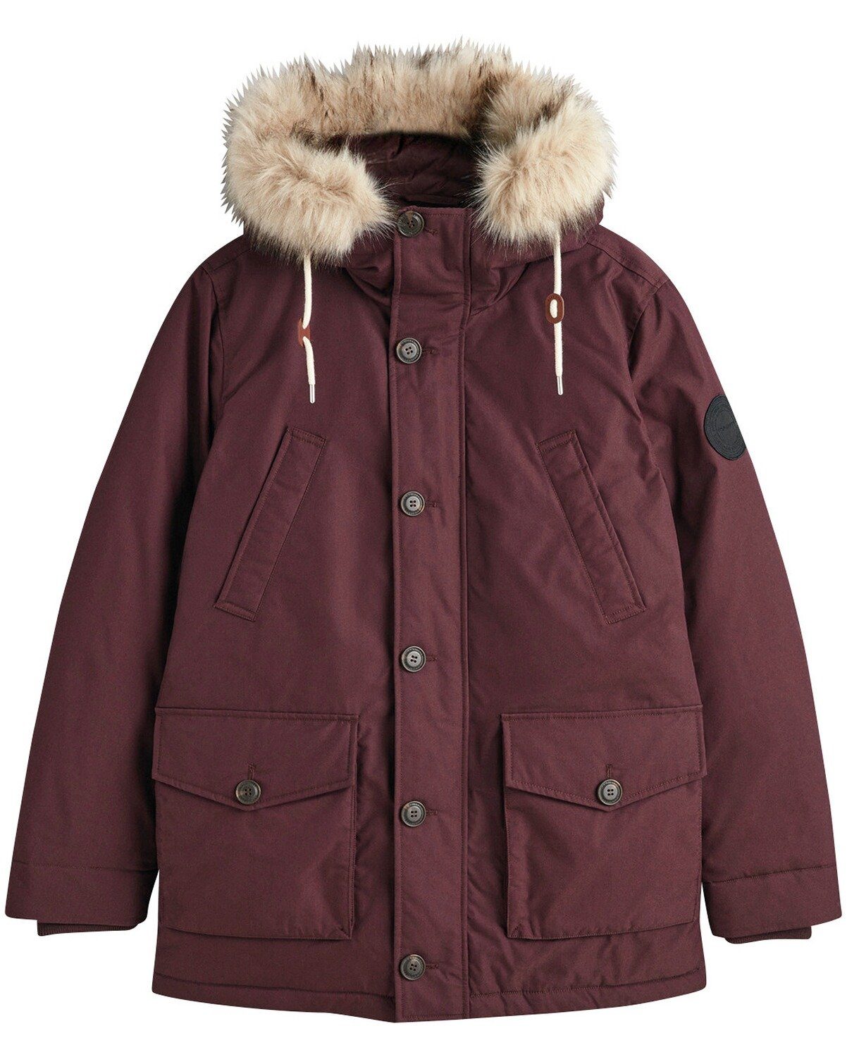 Gant Parka Winterparka Dunkelbraun/Rot