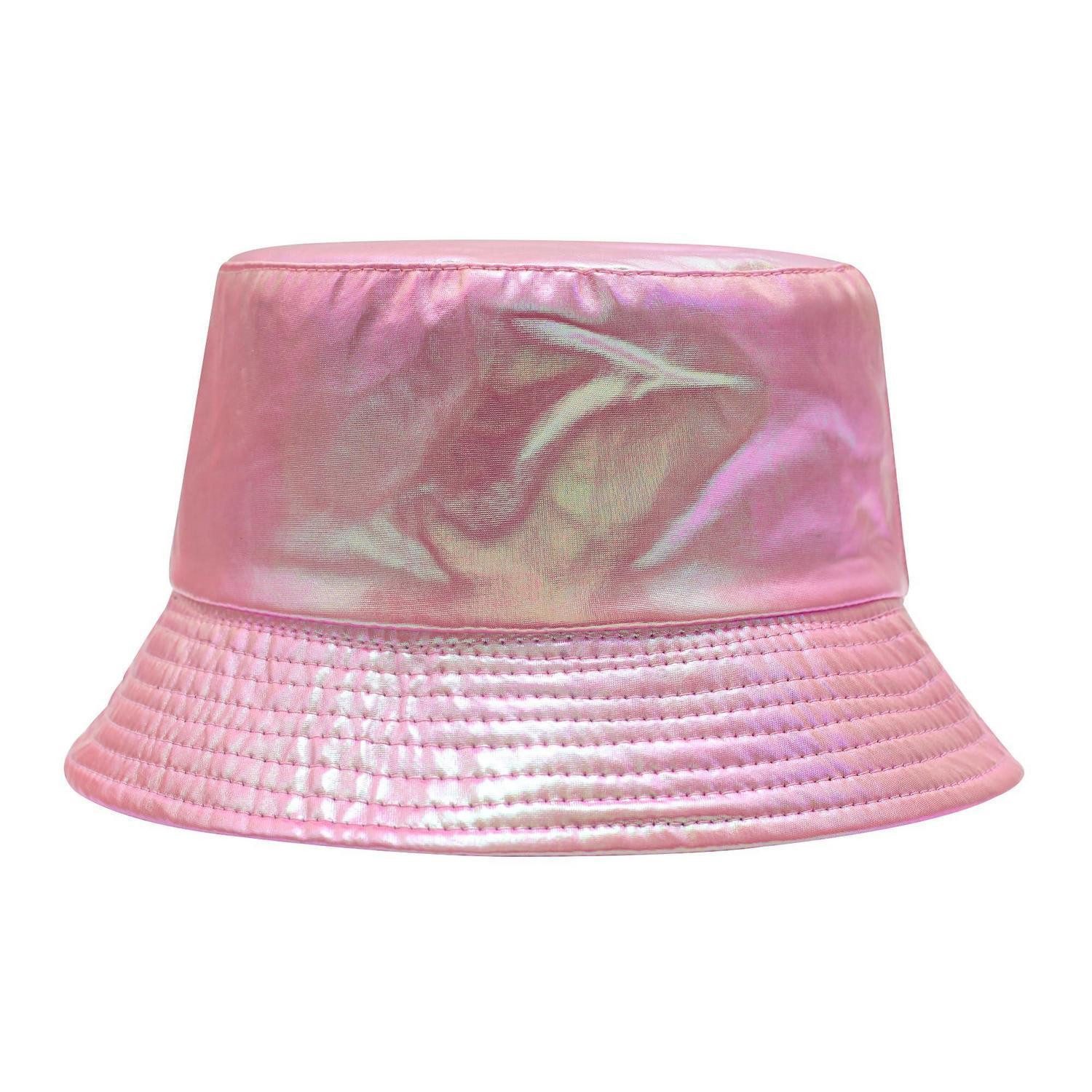 LuxusKollektion Regenhut Fischerhut Unisex PU Leder Einheitsgröße Metallisches Neon-Rosa