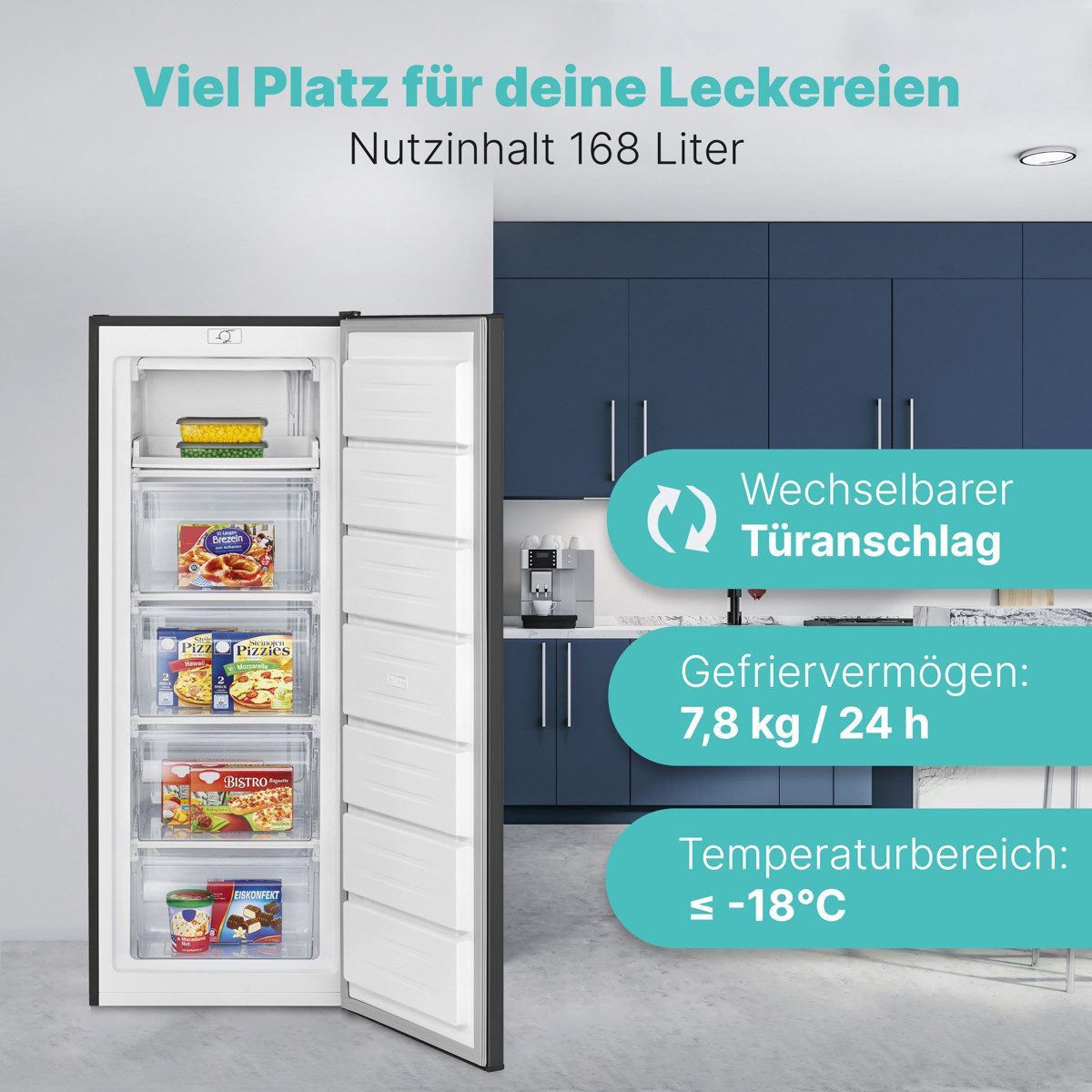 BOMANN Gefrierschrank GS 7364, 142.5 cm hoch, 54.5 cm breit, Gefrierschrank 143cm, 4 Sterne-Gefrierfach