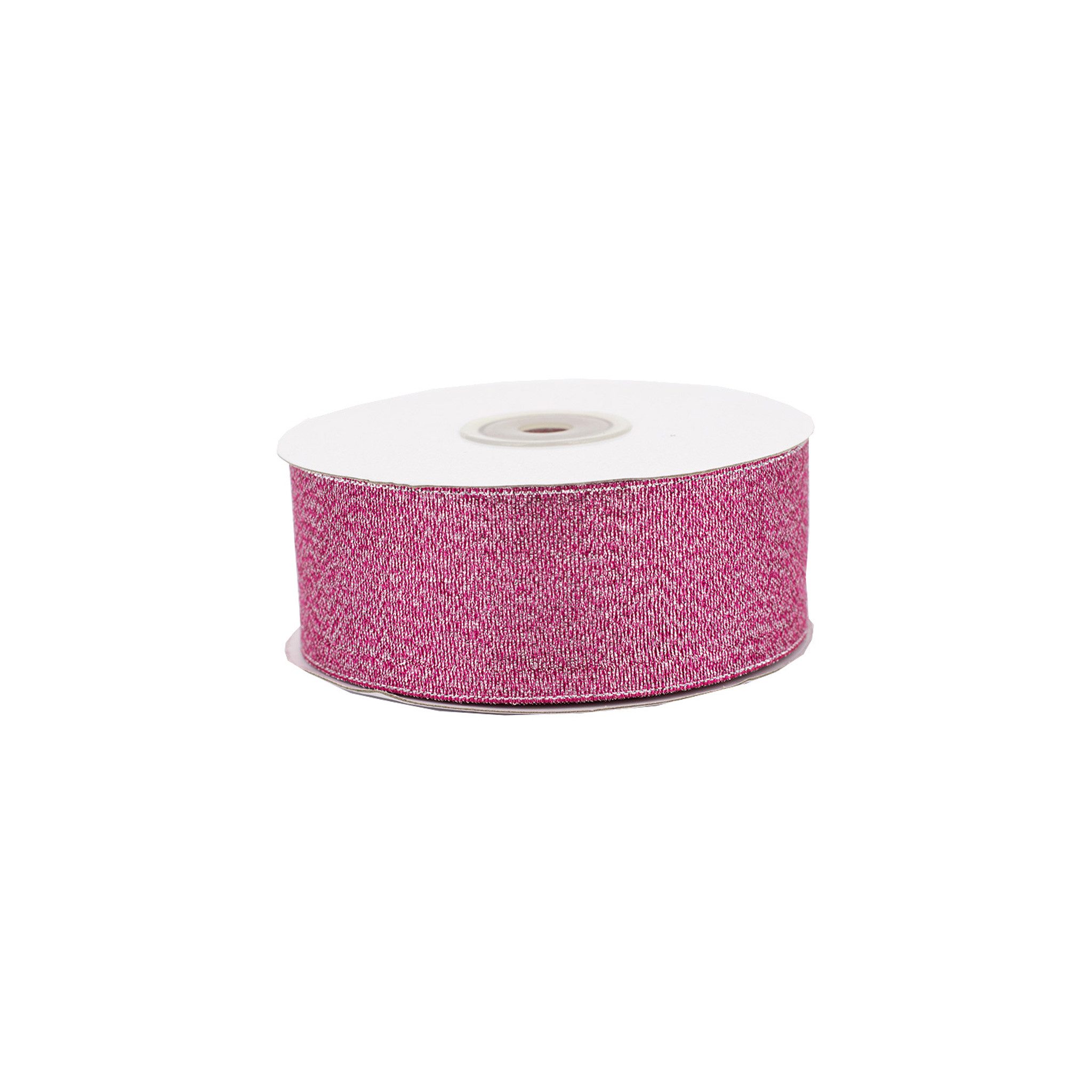 Creativery Geschenkband, Glitzerband 38mm x 32m Rolle Pink / Silber