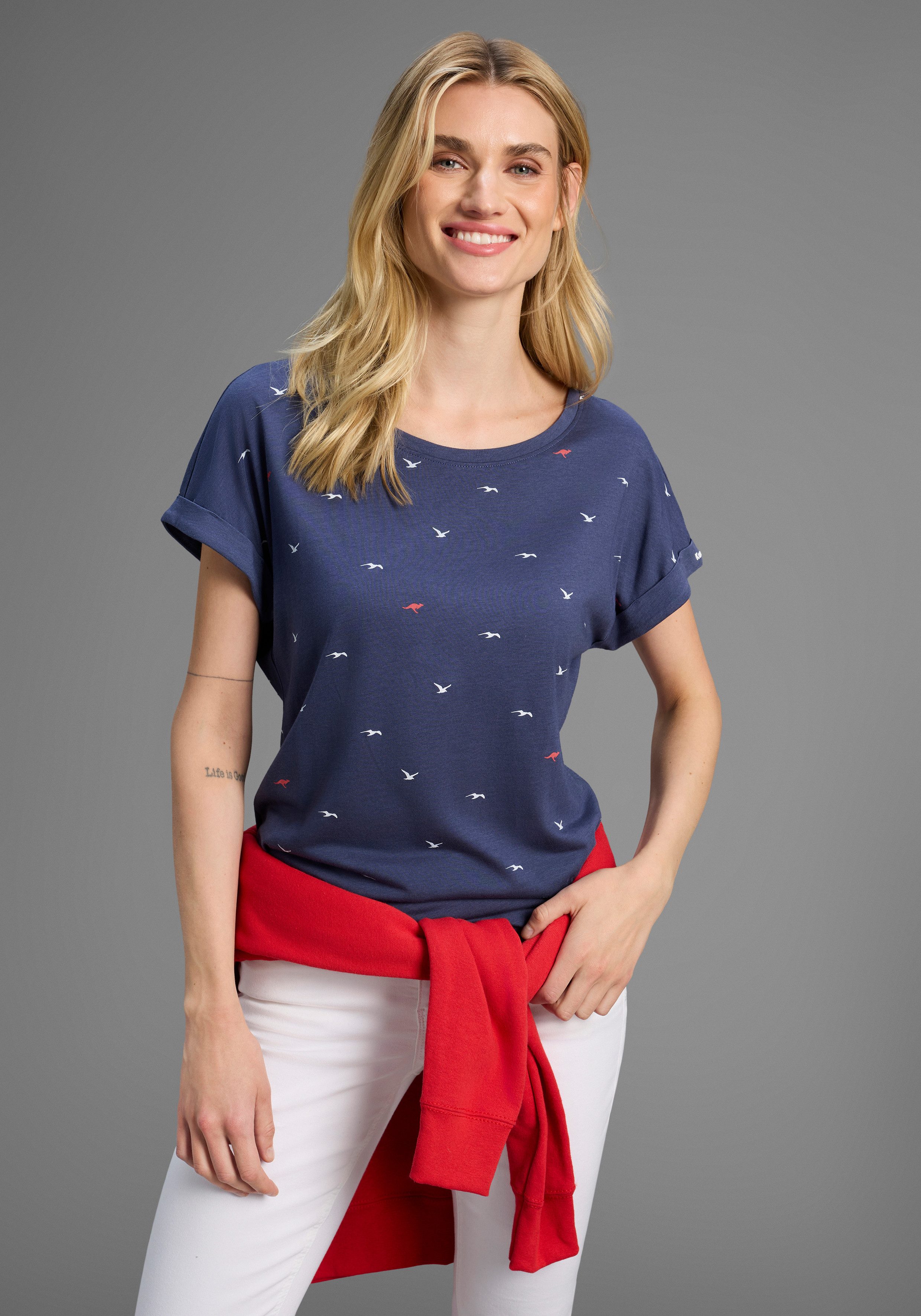 KangaROOS Print-Shirt kurzärmelig, figurumspielend, mit Print, günstig online kaufen