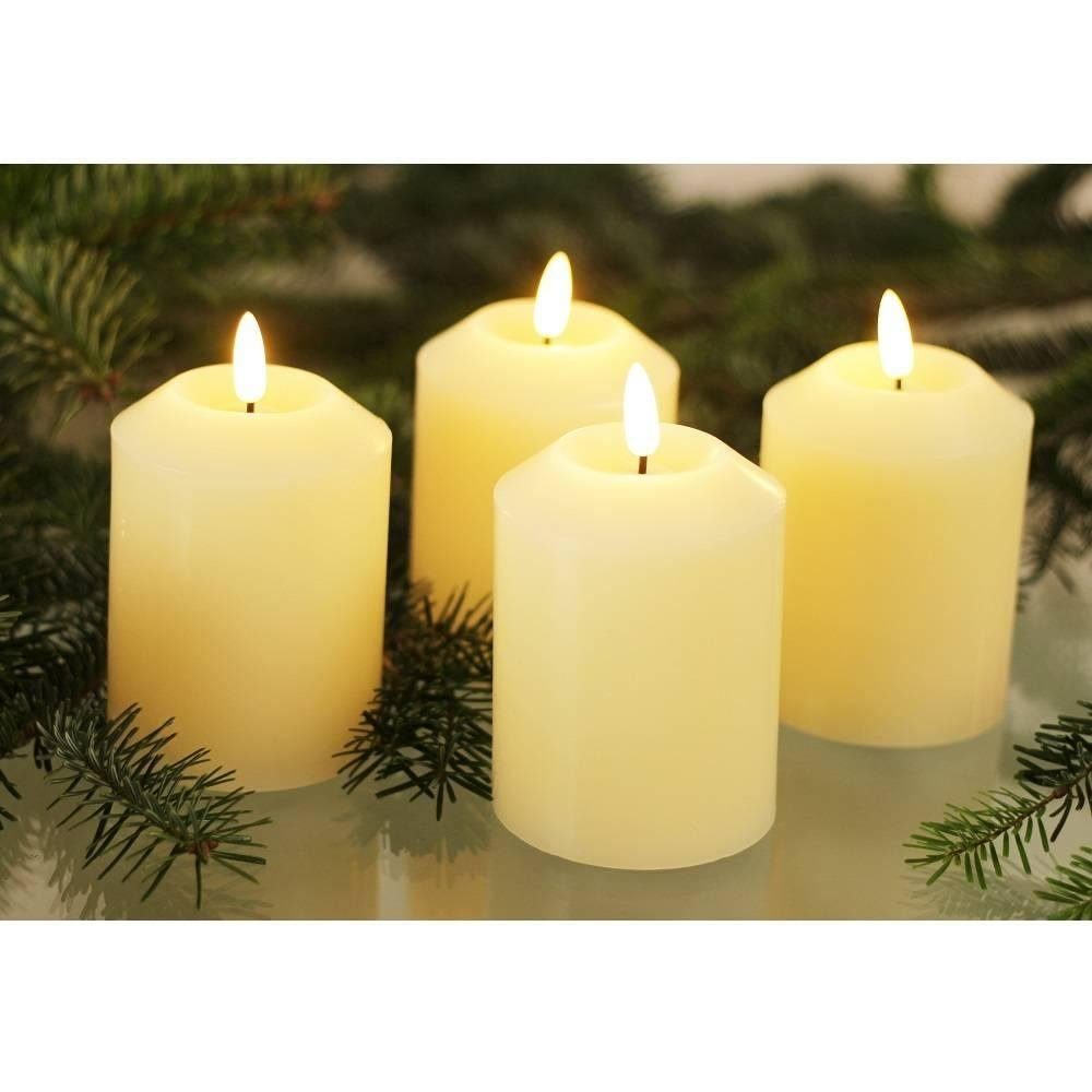 FHS LED-Kerze 35447 4er LED Echtwachskerzen günstig online kaufen