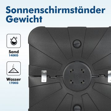 Sekey Kunststoffschirmständer Sonnenschirmständer 140 bis 170 kg Schirmgewichte mit Rädern