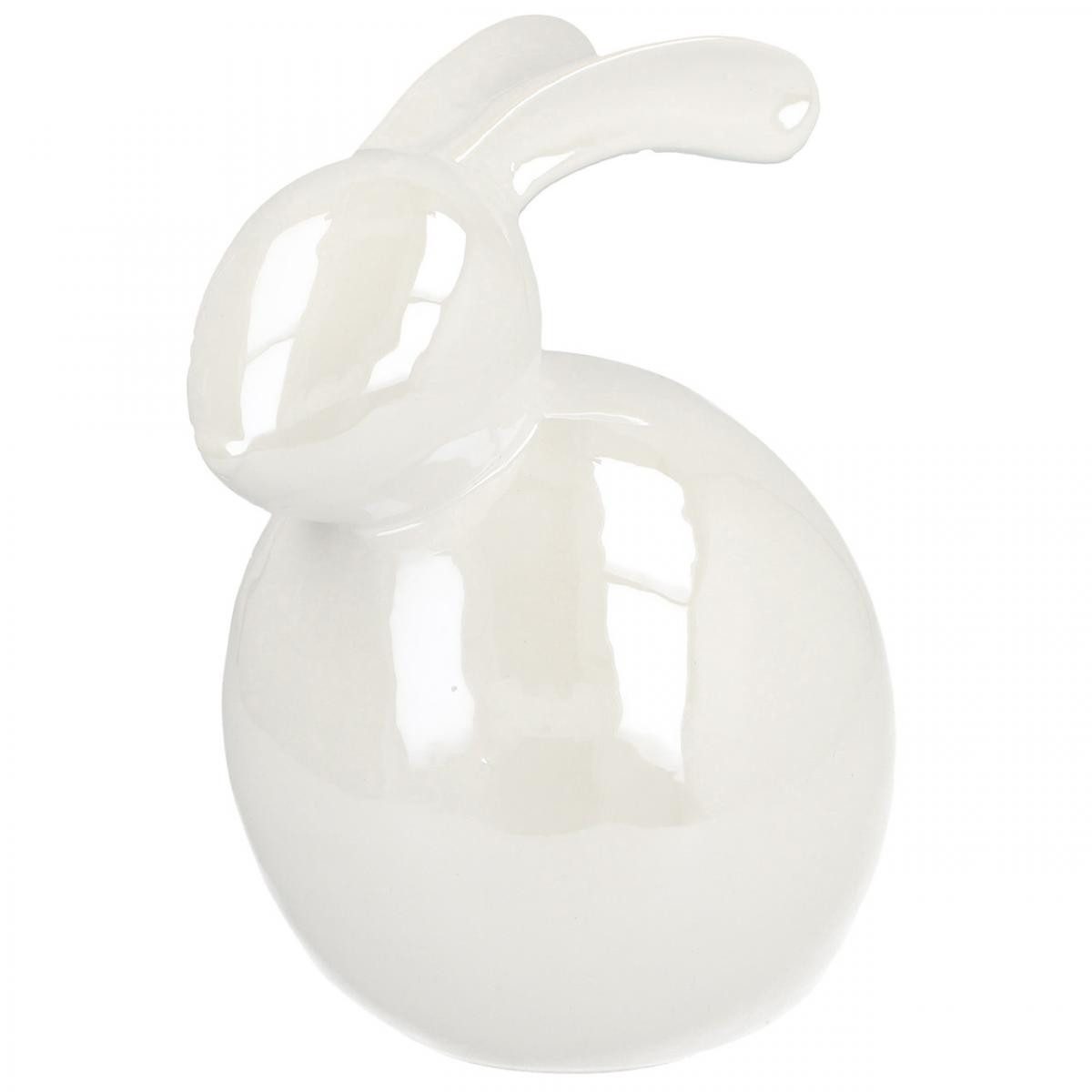 Florists Products Osterhase Keramikhase Dekofigur Osterhase Weiß Perlmutt Frühling Ostern