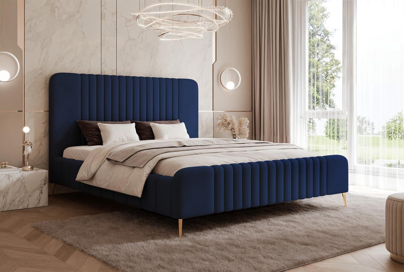 Compleo Polsterbett Design Bett mit hohen günstig online kaufen