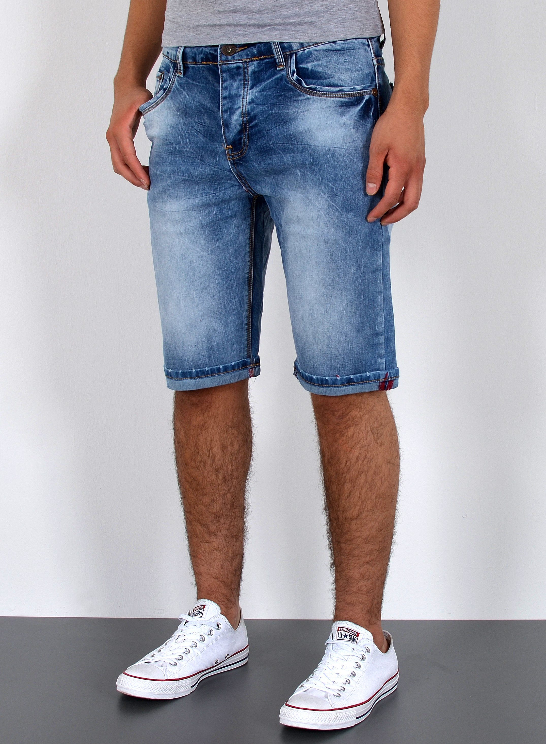 Jeanshose Straight Pocket, Herren Größe, im A373 / Regular Plussize ESRA Jeans Shorts 5 Hose, Herren Capri Look, A404 Übergröße Jeanshose Destroyed Herren Herren mit Herrren kurze kurze Shorts Jeansshorts Herren mit Shorts Stretch, Jeans Shorts Capri Jeans Comfort bis für Shorts, Rissen Jeans Capri Große Hose Sommer Jeansblau Herren Jeansshorts Hose mit