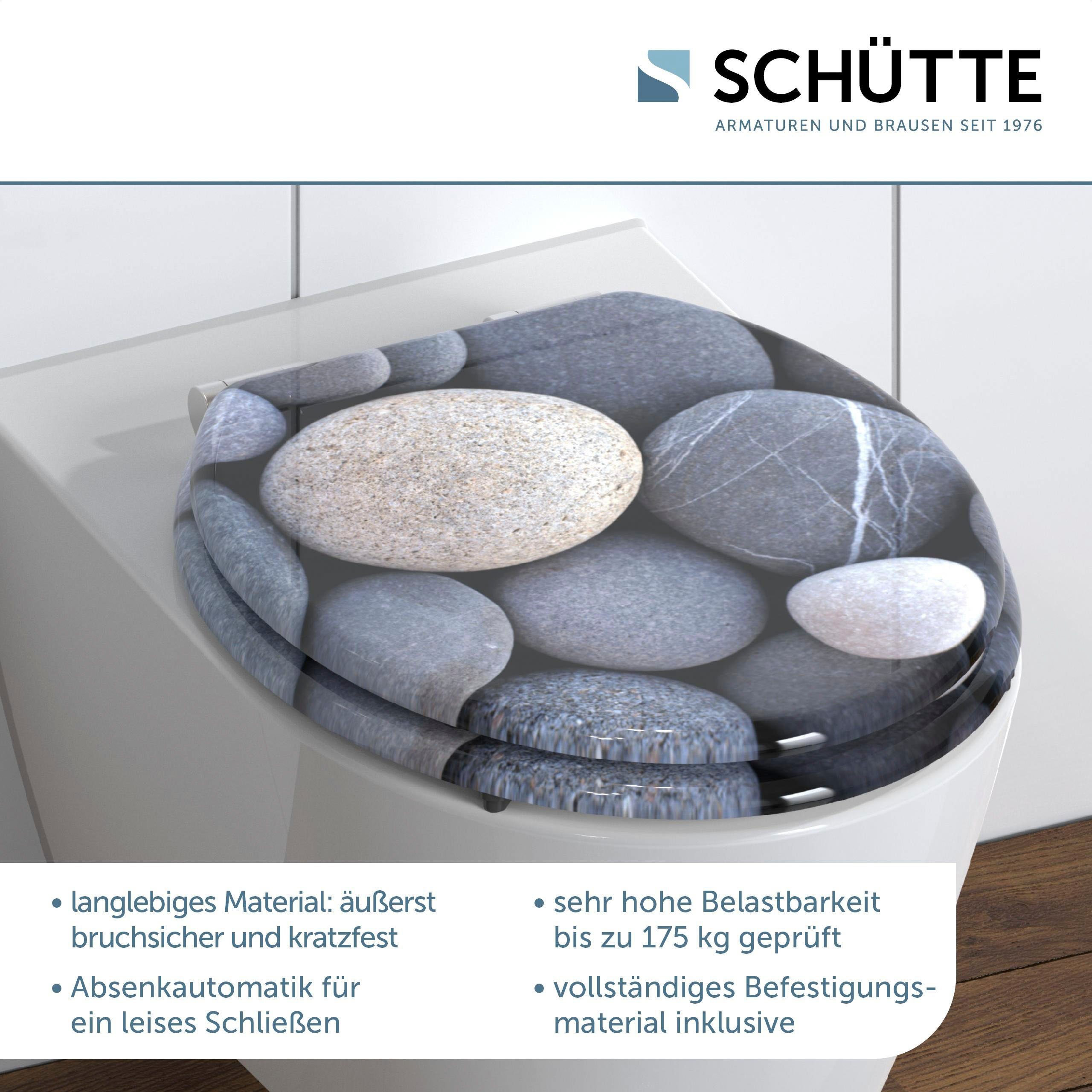 Schütte WC-Sitz GREY STONES, mit Absenkautomatik und Holzkern, MDF günstig online kaufen