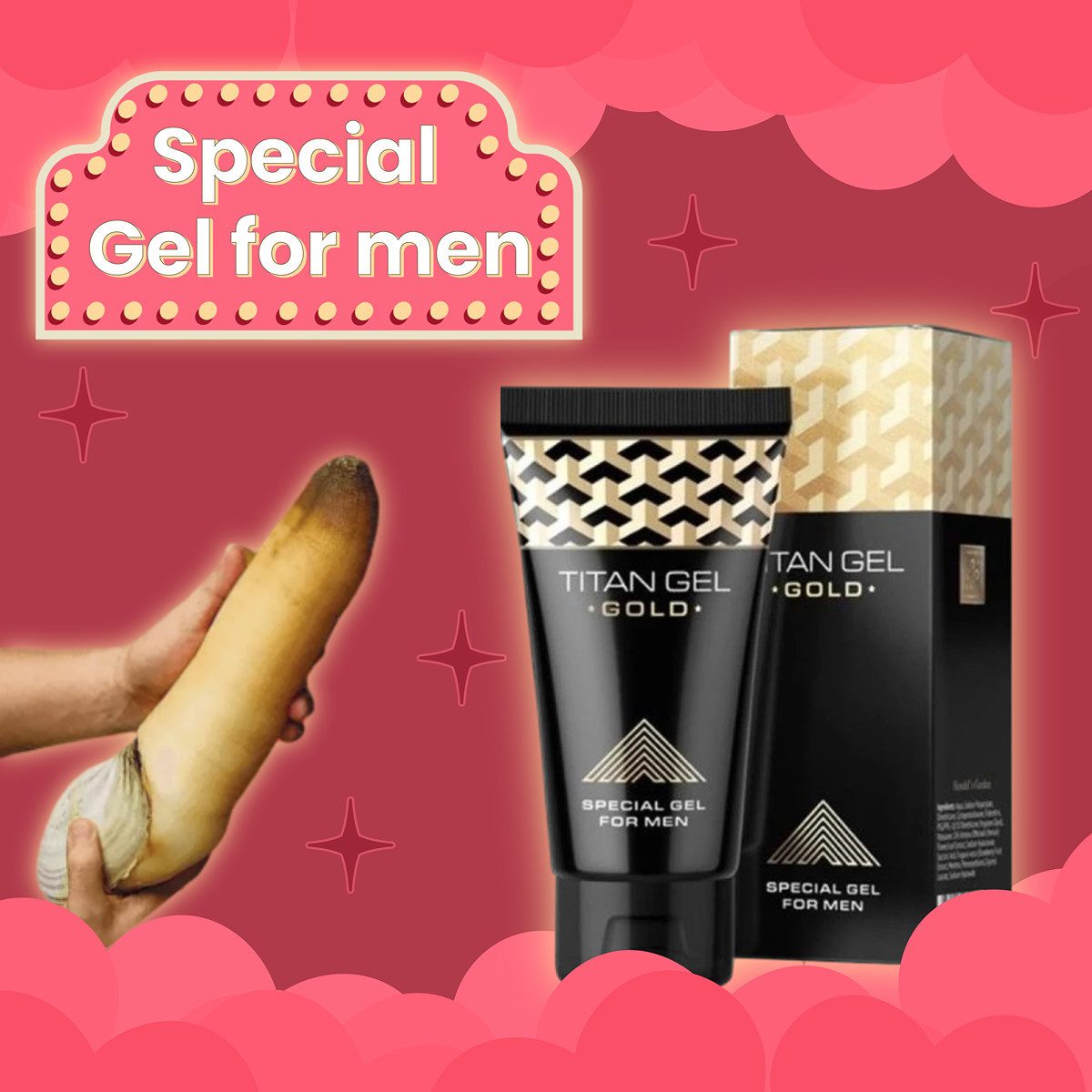 Gleit- und Massagegel Premium Titan Gel GOLD Creme BIG Penis XXL