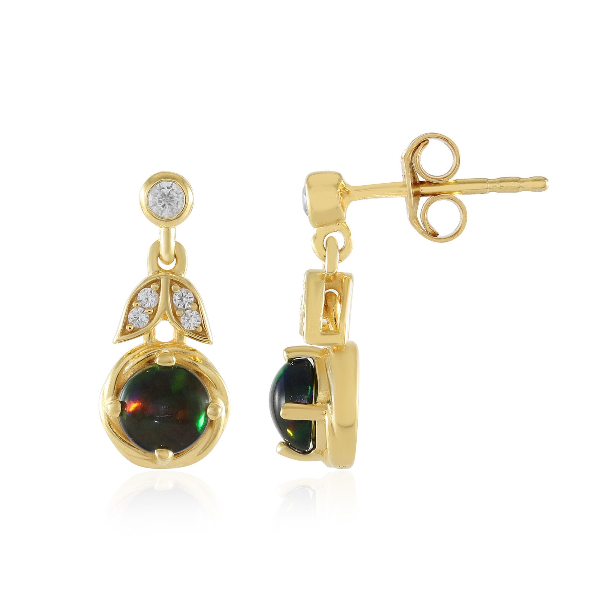 Cavill Ohrring-Set Cavill 0,57 ct äthiopische Mezezo-Opal Ohrringe, vergoldet, 16 mm (2-tlg)