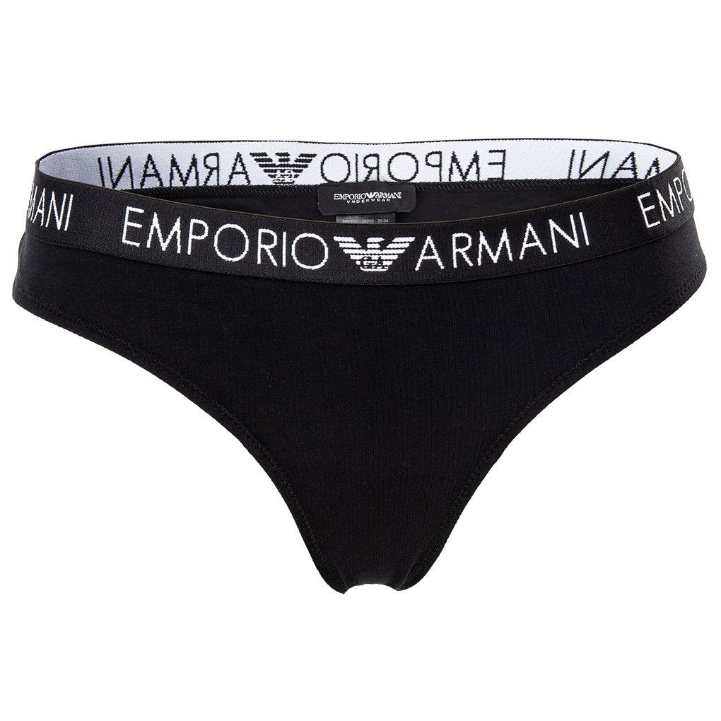 Emporio Armani Slip Damen Slips, 2er Weiß/Schwarz Stretch Pack Brazilian - Briefs