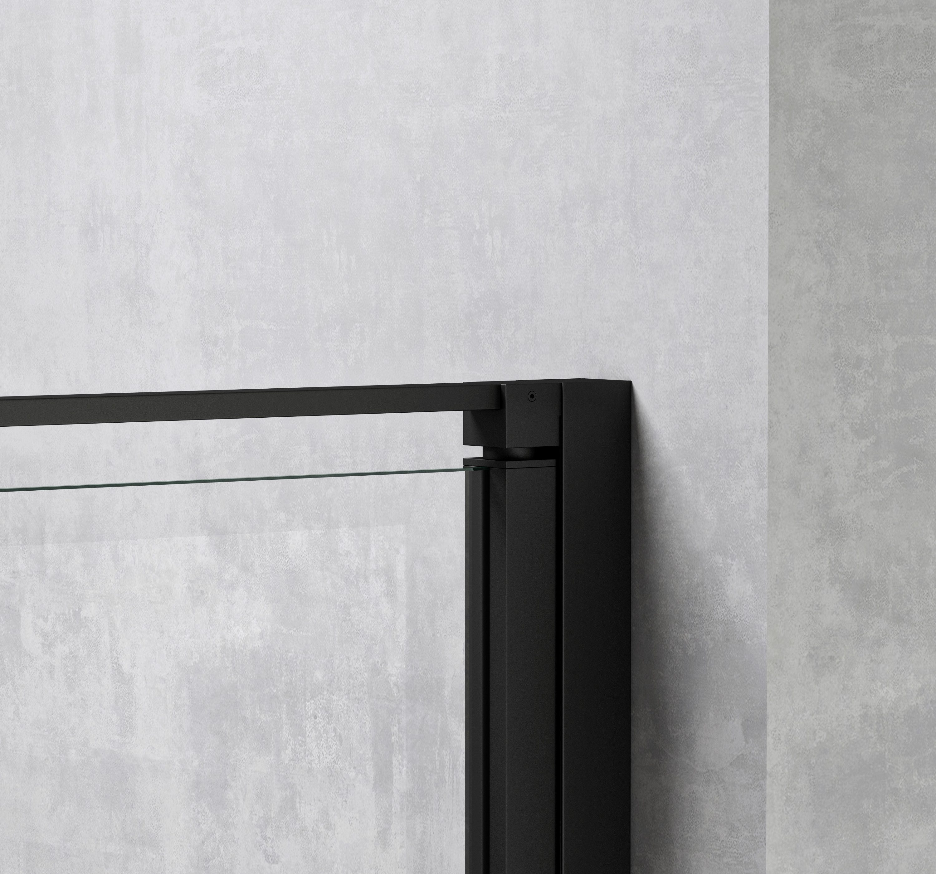 Mai & Mai Eckdusche Duschkabine Rav36 Plus schwarz ESG-Sicherheitsglas Nano-Beschichtung, BxT: 75x80 cm, Einscheibensicherheitsglas