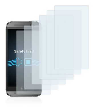 Savvies Schutzfolie für HTC One M8, Displayschutzfolie, 6 Stück, Folie klar
