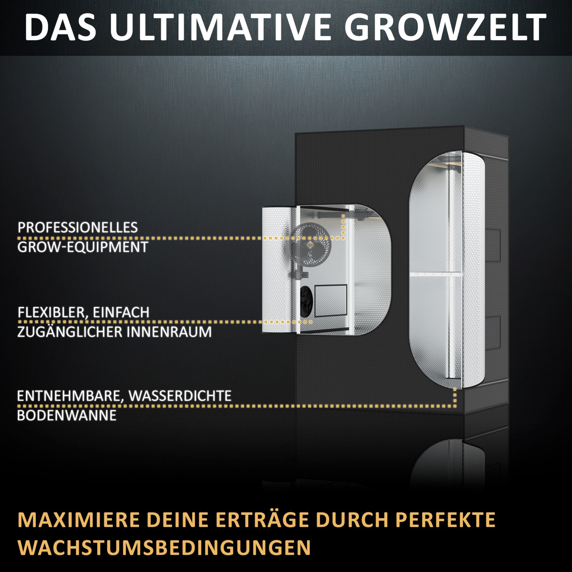 THE HOOKAH Gewächshaus 2-in-1 120x90x18...