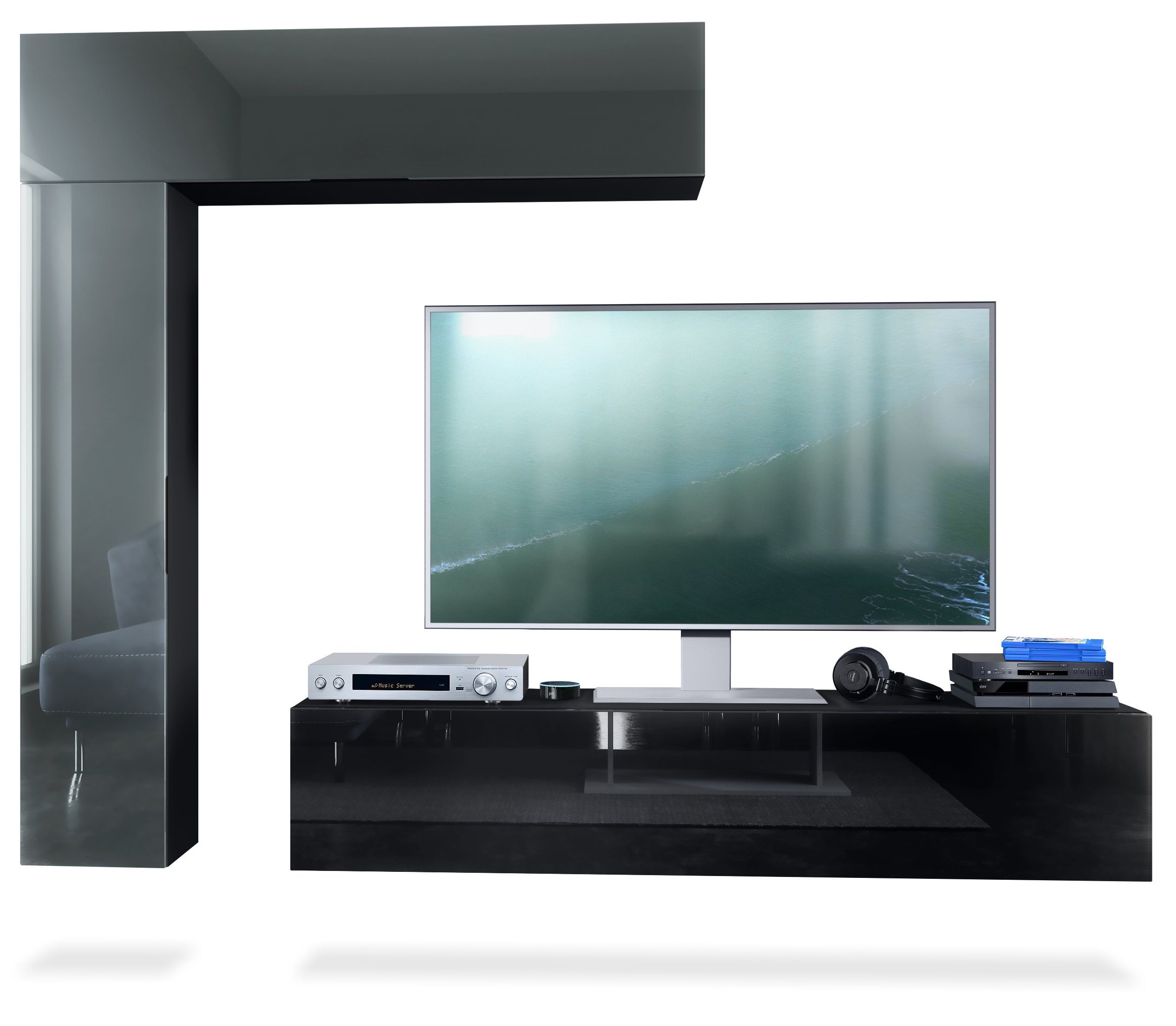 Fronten in Grau Hochglanz