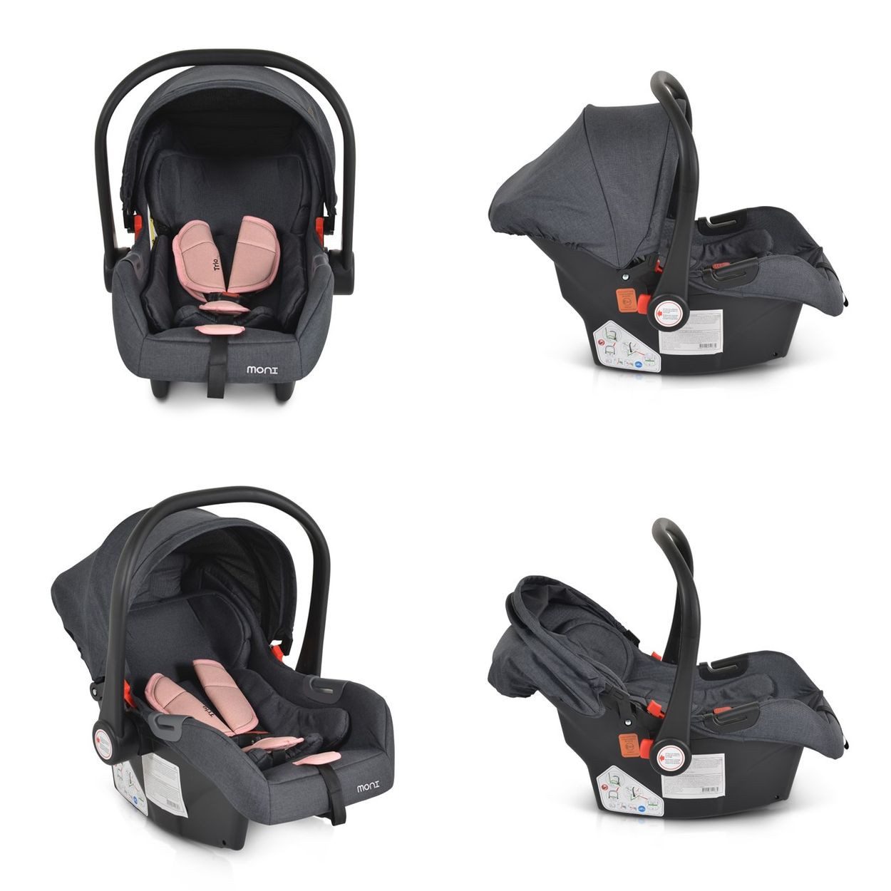 Moni Babyschale Trio (40 - 87 cm), ab: 0, bis: 1.25, Adapter, Fußabdeckung, weiches Kissen, i-Size
