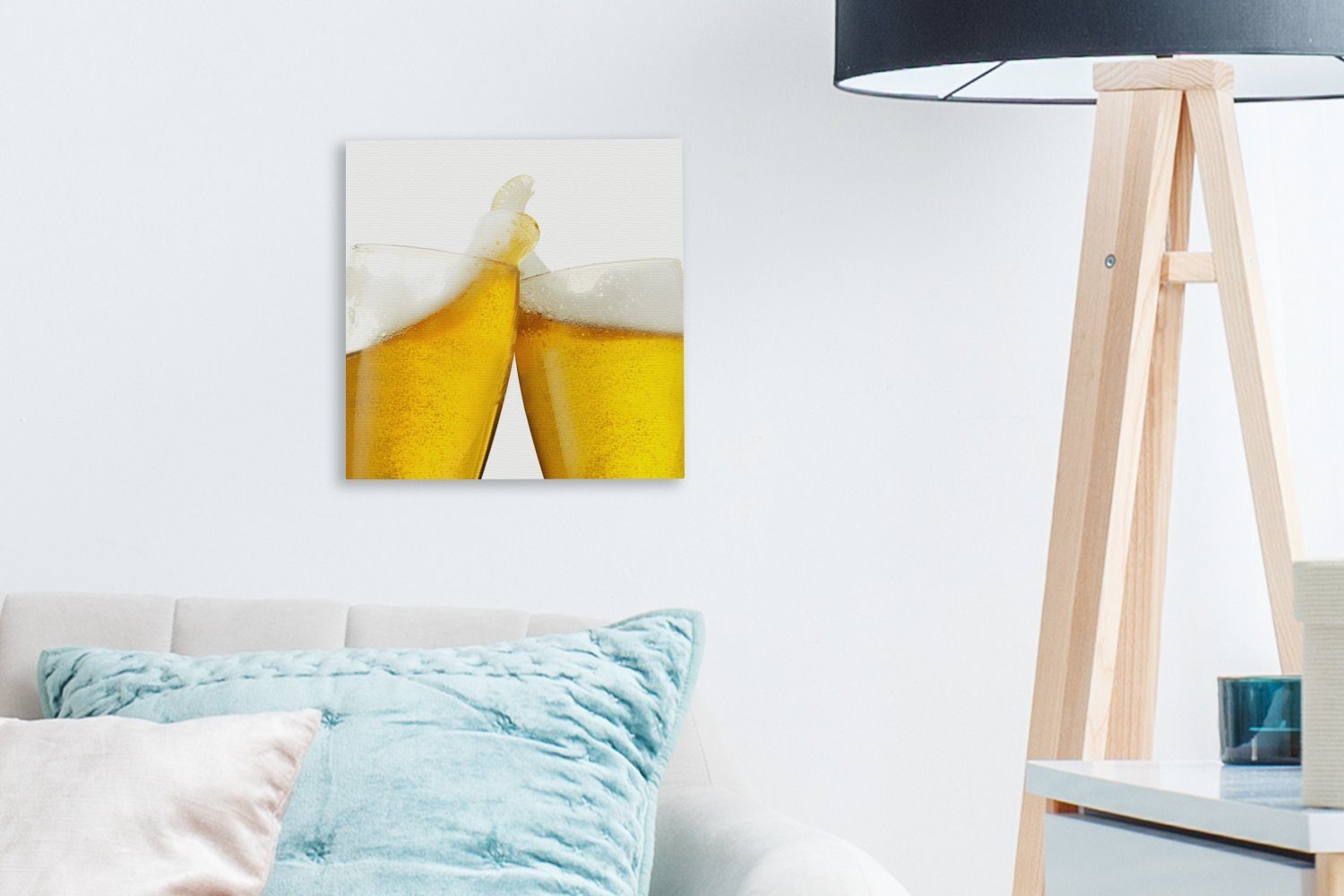 (1 Leinwandbild St), OneMillionCanvasses® weißem Toasting-Biere auf Bilder für Leinwand Schlafzimmer Wohnzimmer Hintergrund,
