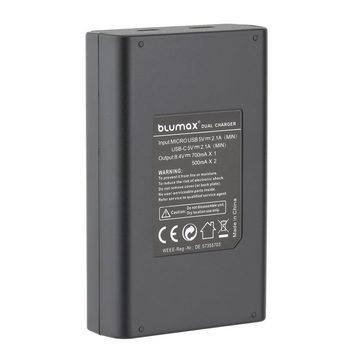 Blumax Dual LCD Ladegerät, für Canon LP-E6 USB-C Kamera-Ladegerät