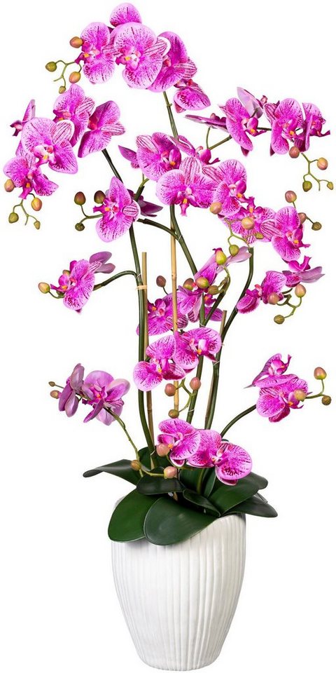 Kunstorchidee Deko-Orchidee Phalaenopsis XL im Keramiktopf Orchidee  Phalaenopsis, Creativ green, Höhe 110 cm