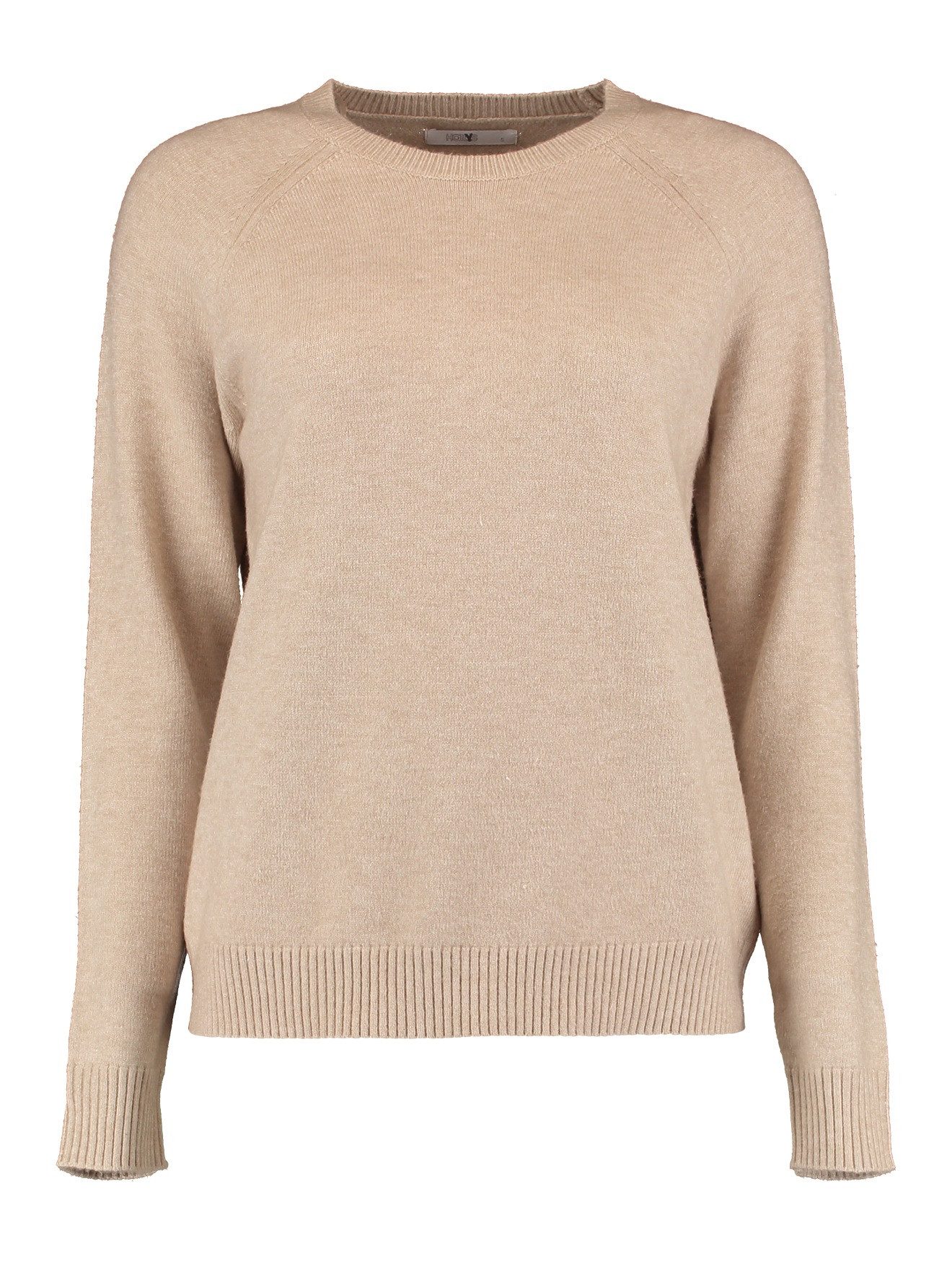 Longpullover Feinstrickpullover Rundhals Lange Raglanärmel