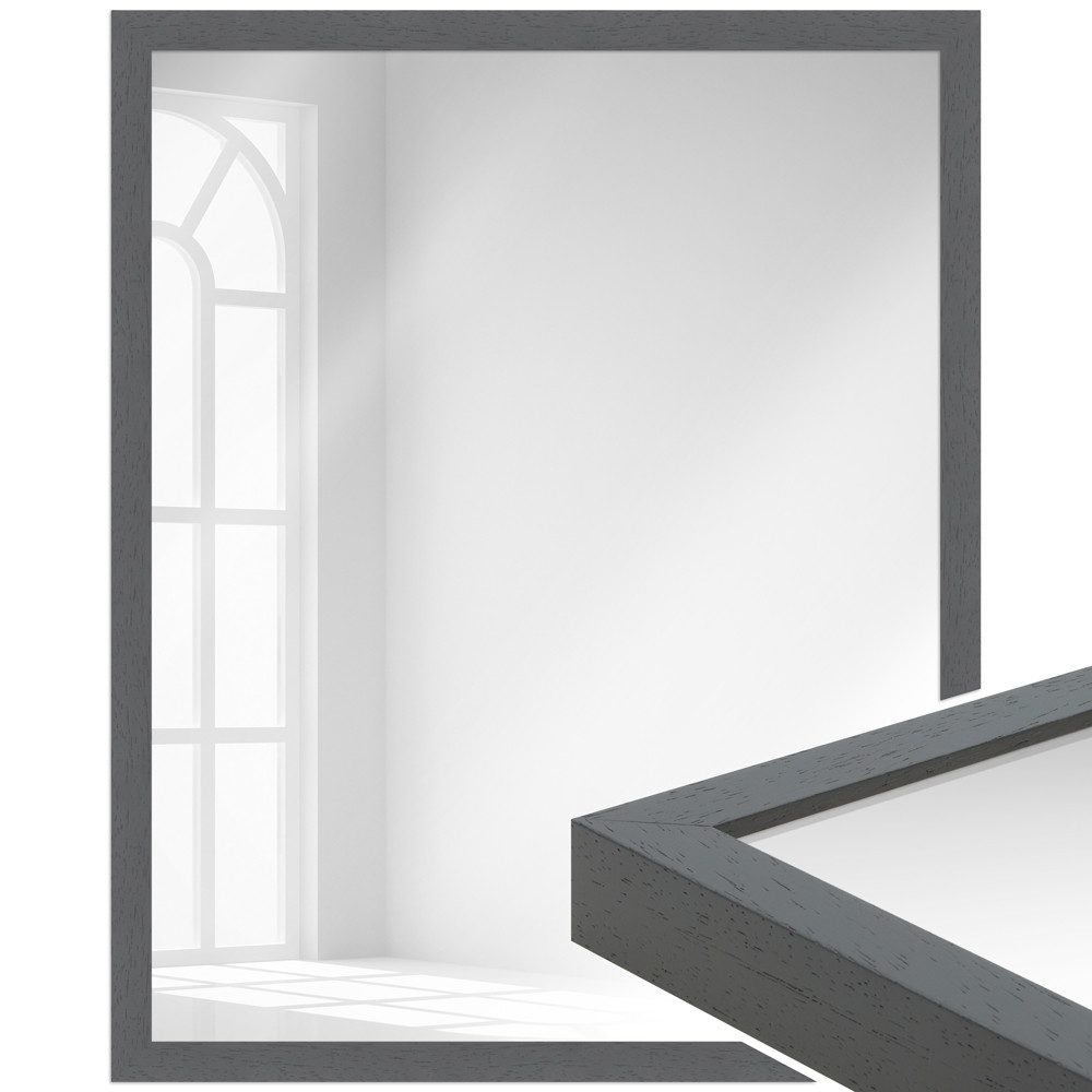 WANDStyle Wandspiegel H960, Grau, aus Massivholz günstig online kaufen