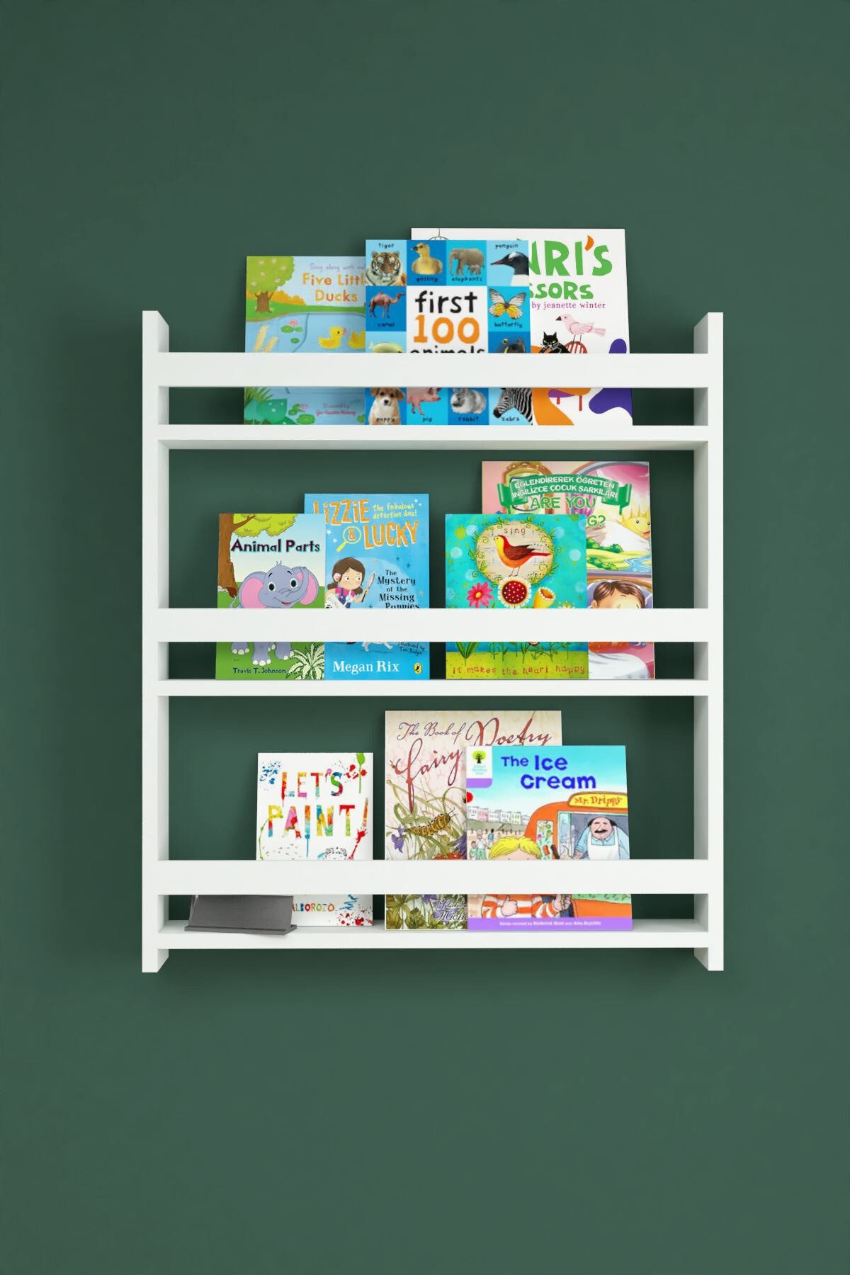 gowoll Kinderregal Bücherregal Kinder Wandregal Weiß 79x74 cm mit 3 Ablagen günstig online kaufen