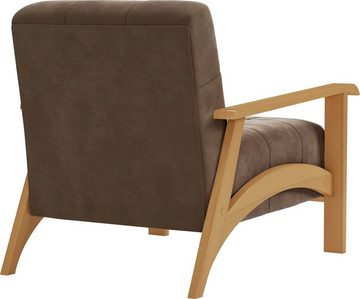 sit&more Sessel Billund, Armlehnen aus eichefarbigem Buchenholz, verschiedene Bezüge und Farben