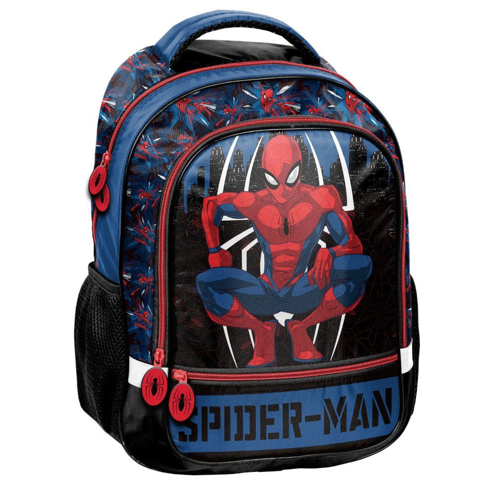 Spielzeug Kinderrucksäcke PASO Kinderrucksack, Mit Reflektoren - Spider-Man - Schwarz / Blau / Rot