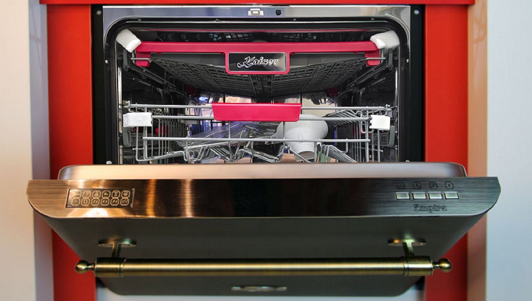 Kaiser Küchengeräte vollintegrierbarer Geschirrspüler S 60 U 88 XL Em, 14 Maßgedecke, Retro Unterbau Spülmaschine 60cm+Kaffeemaschine,19 bar