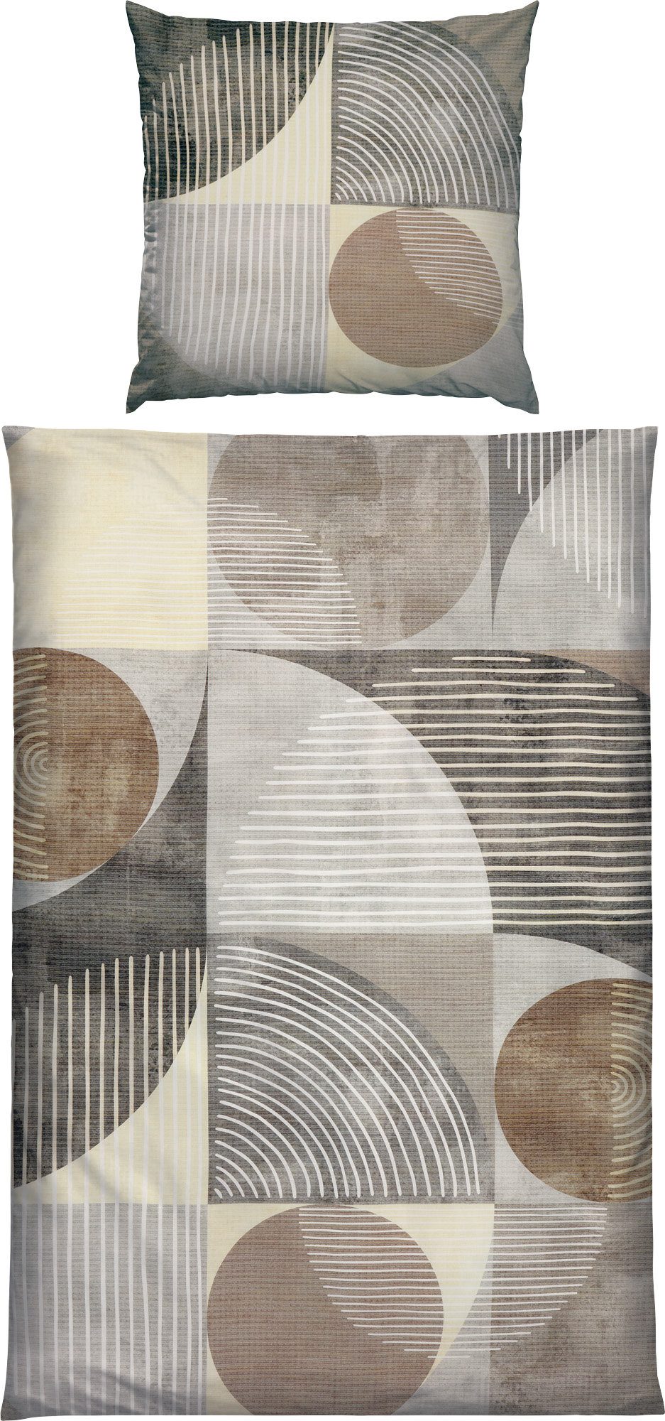 Erwin Müller Bettwäsche Bettwäsche, Mako-Satin, Mako-Satin Streifen/Kreise/Grafik