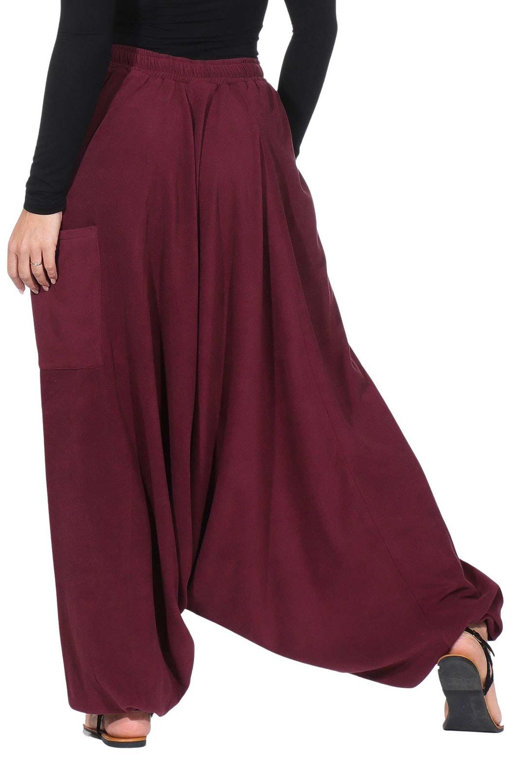 KUNST UND MAGIE Haremshose Unisex Fleecehose Thermo Haremshose Wellnesshose Boho Winter Hose