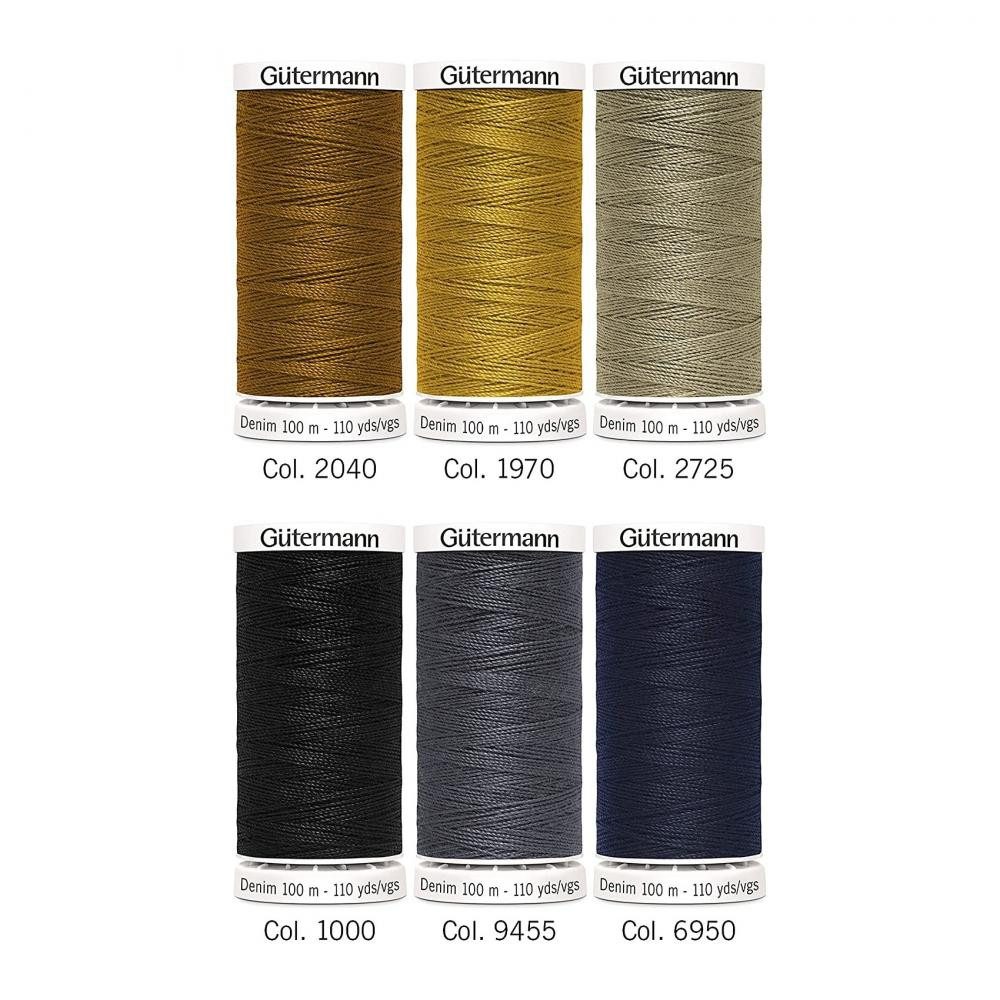 Gütermann - Denim Profi-Jeansfaden No.50 (6x 100 m) Nähgarn – Bild 3 von 3