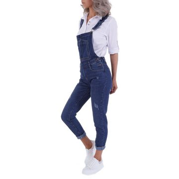 Ital-Design Latzhose Damen Freizeit Latzhose in Blau