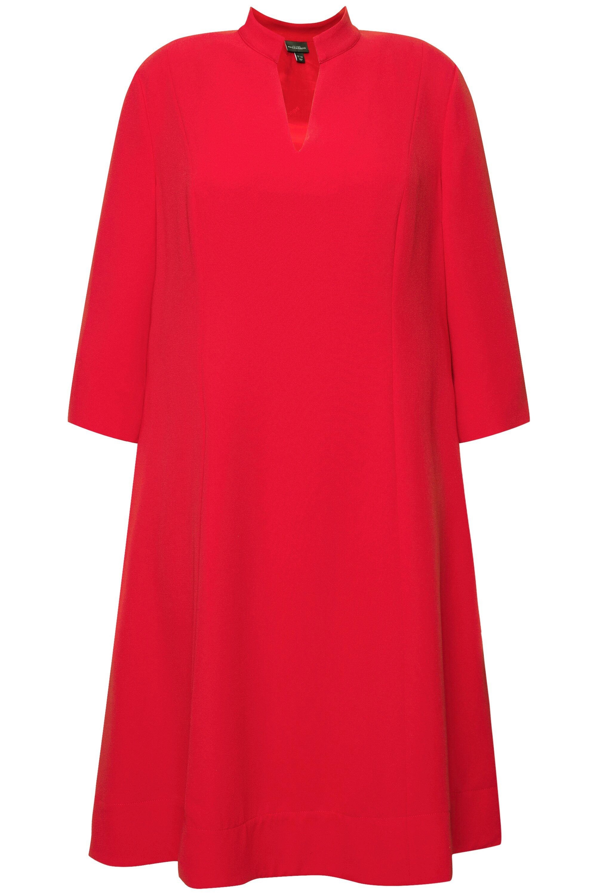 Ulla Popken Jerseykleid Midikleid Stehkragen V-Ausschnitt günstig online kaufen