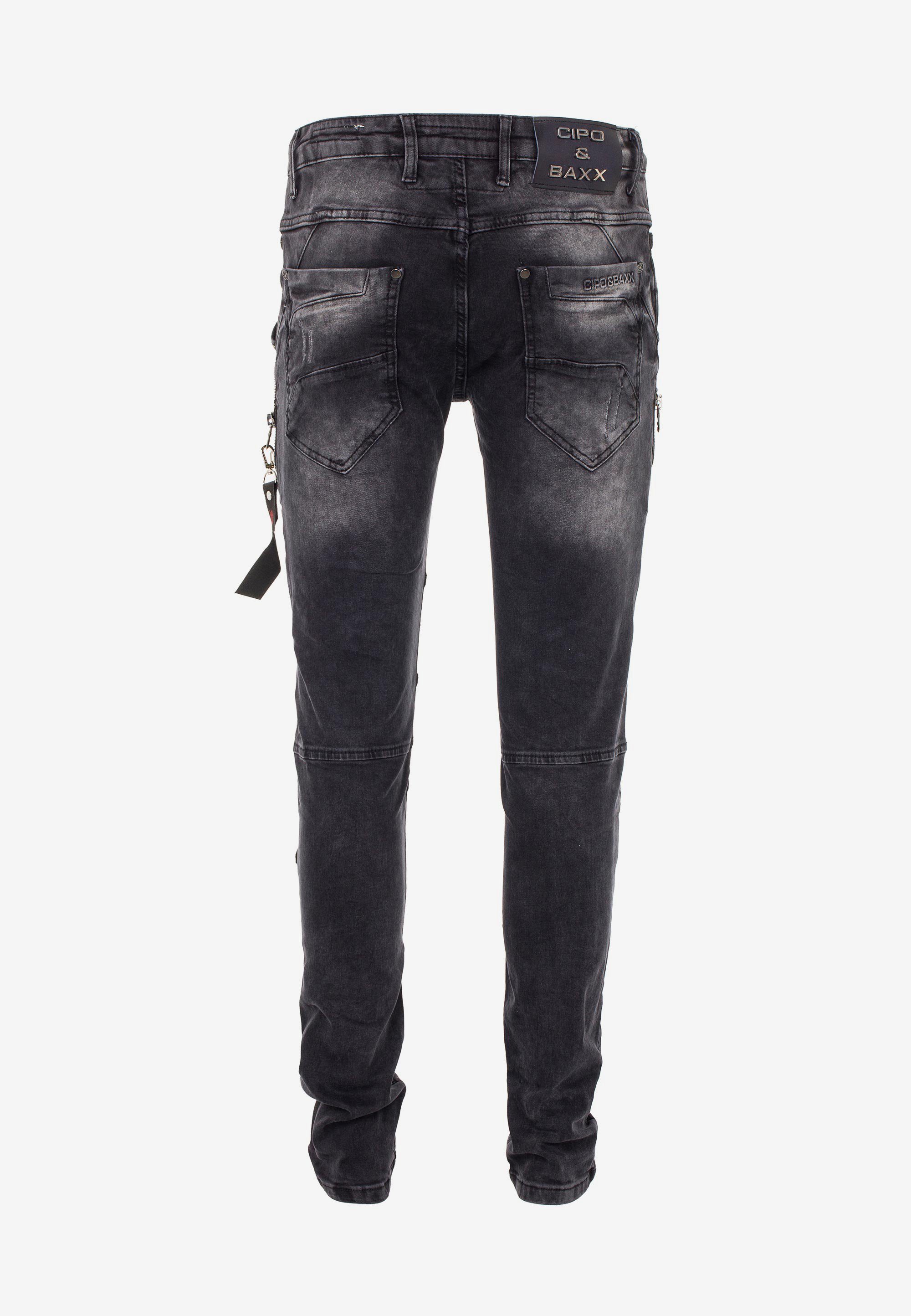 Cipo & Röhrenjeans Nietenbesatz Fit Baxx mit Straight in