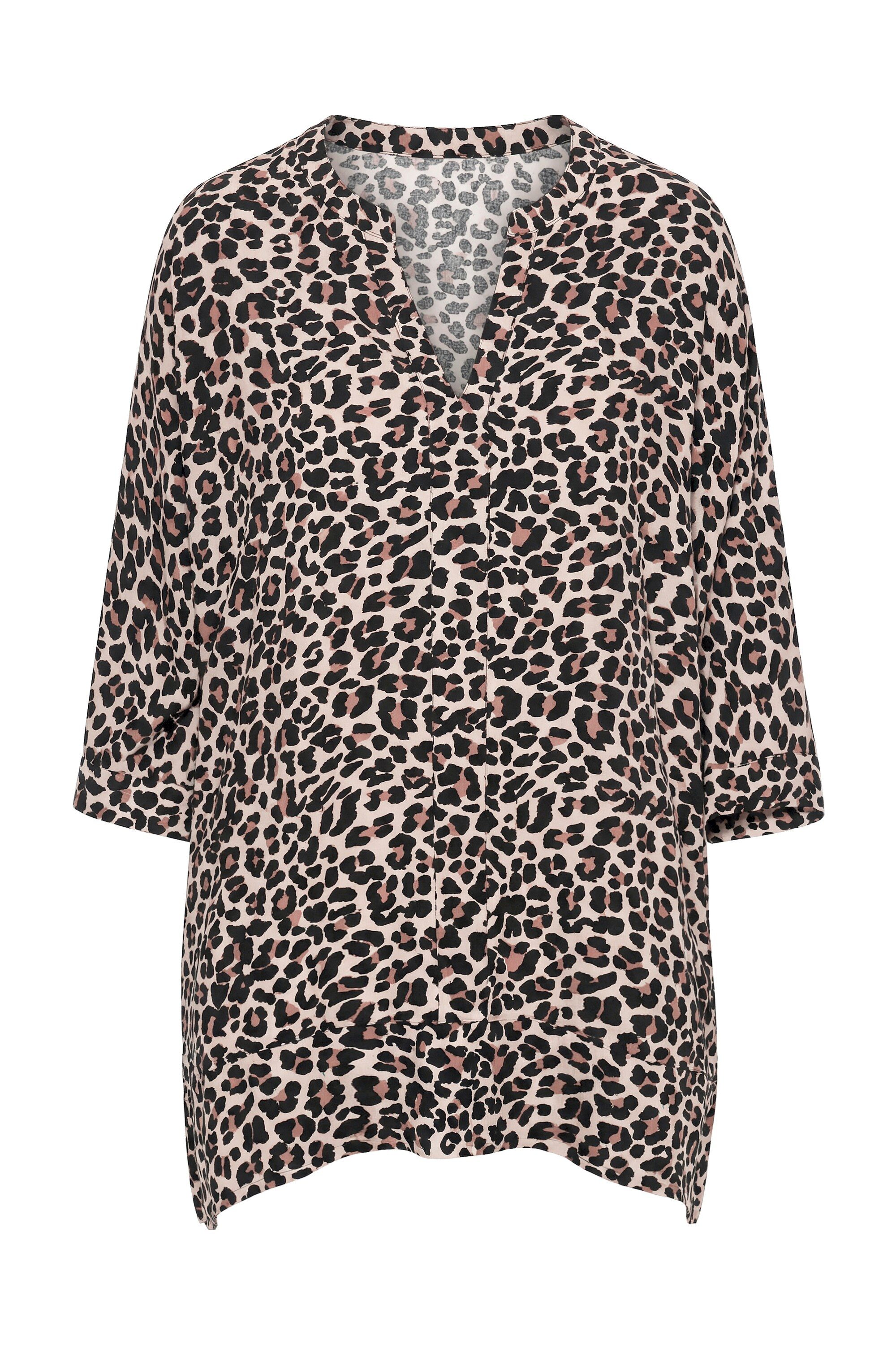 MIAMODA Longbluse Blusenshirt oversized Leo Fledermaus-Halbarm