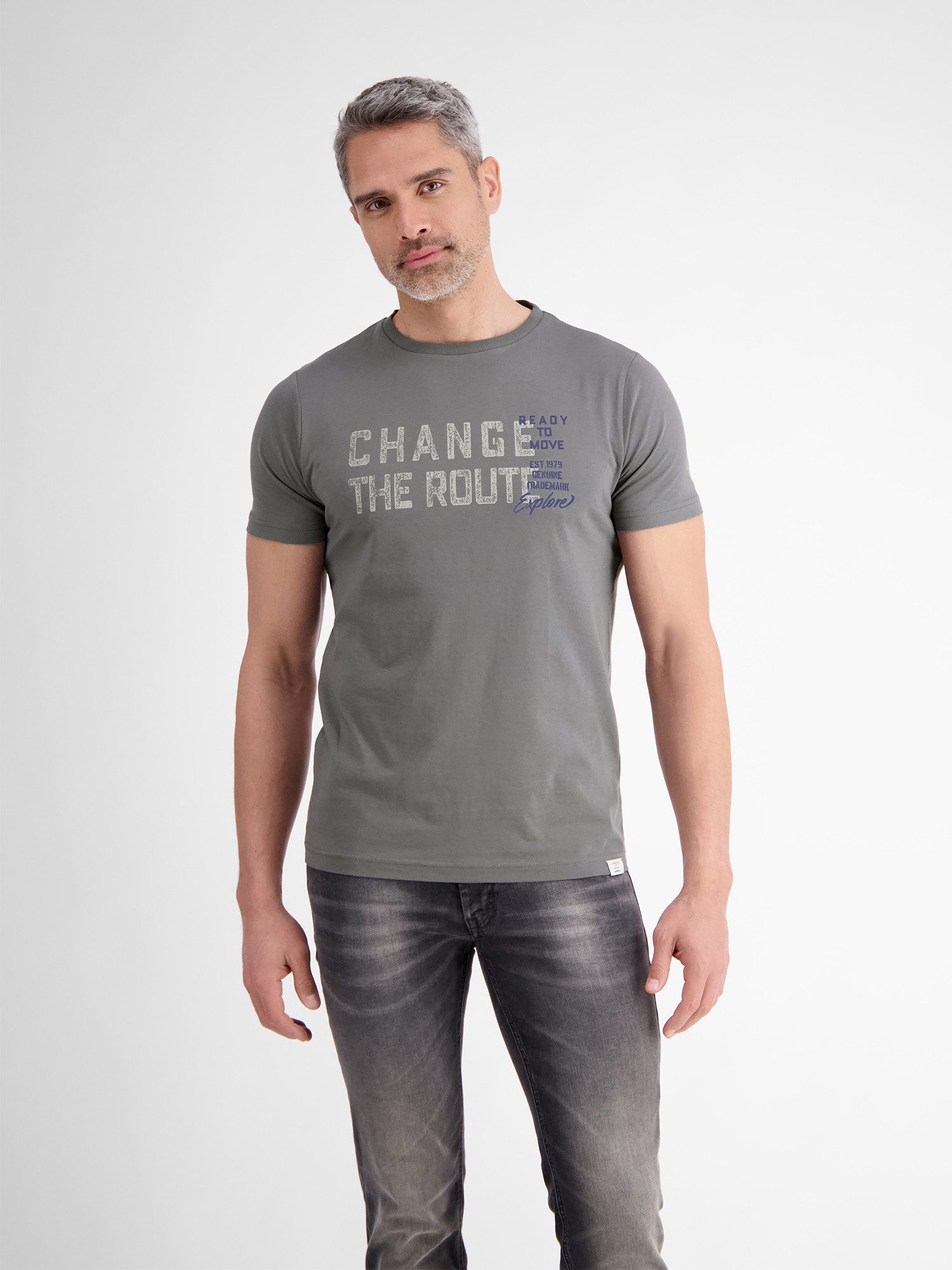 LERROS T-Shirt Unifarbenes T-Shirt mit Print günstig online kaufen