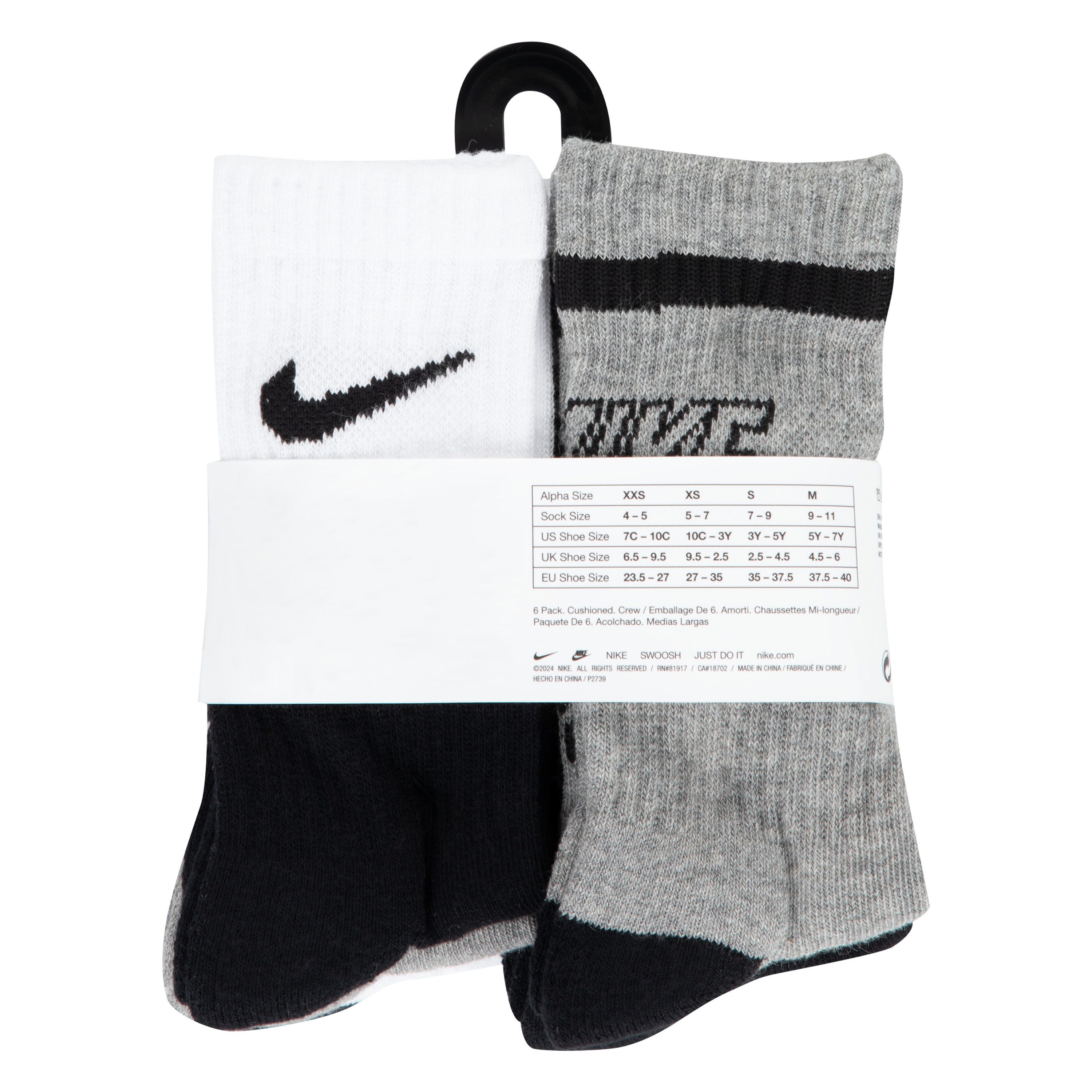 Nike Sportswear Socken NHN NSW RETRO 6PK CREW (6-Paar) 6 Paar im Set, Baumwollmischung mit Elasthan-Anteil