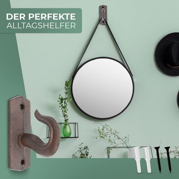 Glaskönig Garderobenhaken Rustikale Eisenhaken - Landhausstil Wand und Deckenhaken - Gusseisen (traditionell gegossene Gusshaken, 4 Stück feststehend), ideal für eine DIY Befestigungslösung