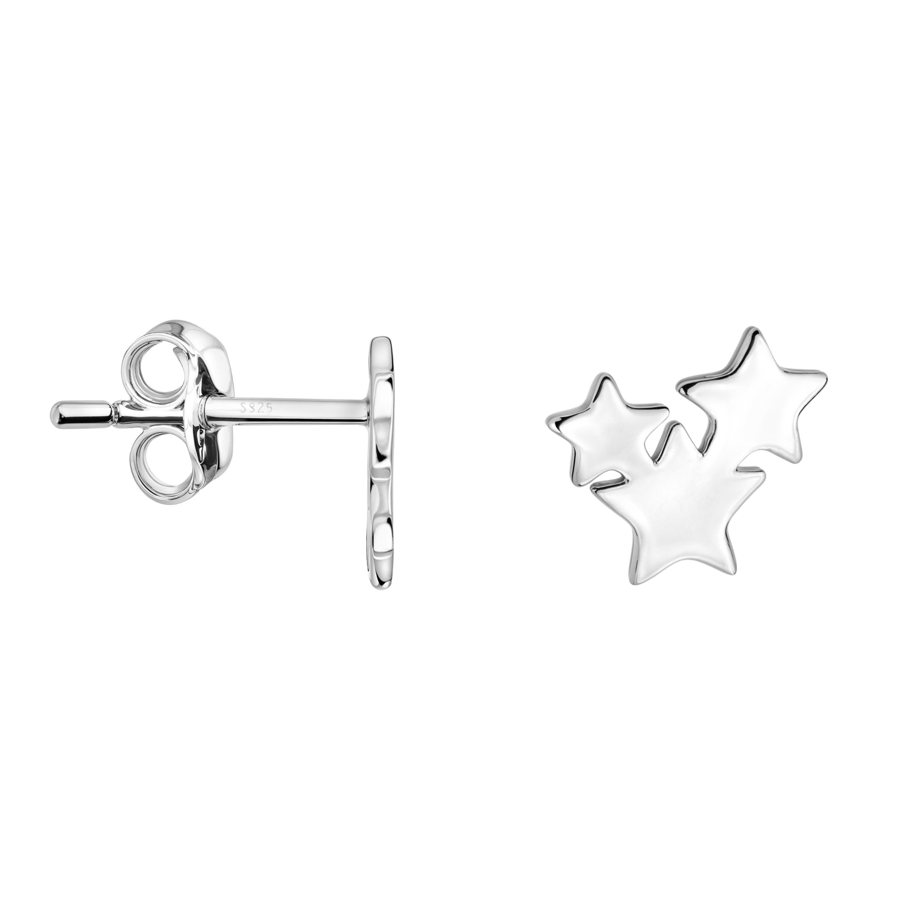 Sofia Milani Paar Ohrstecker Sterne, 925 Silber Damen Schmuck - E2487