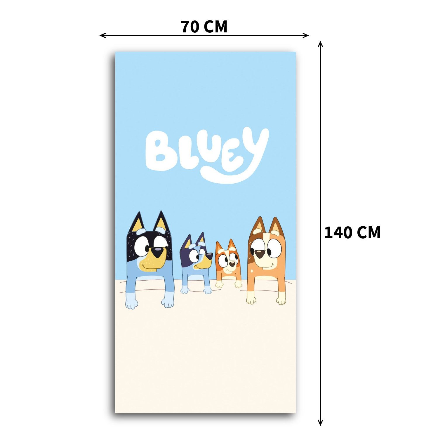 Jerry Fabrics Handtücher Bluey Heeler Badetuch Strandtuch Duschtuch 70 x 140 cm 100% Baumwolle, (1 Duschtuch, 1-St), Langlebig