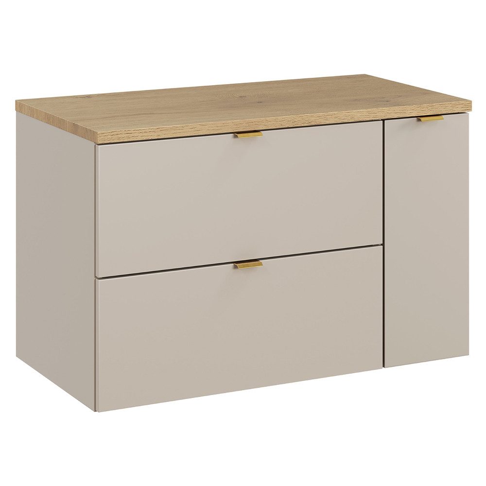 Lomadox Waschbeckenschrank DURANGO-56 80 cm breit in kaschmir, 2 Schubladen & 1 Auszug – Bild 4 von 5